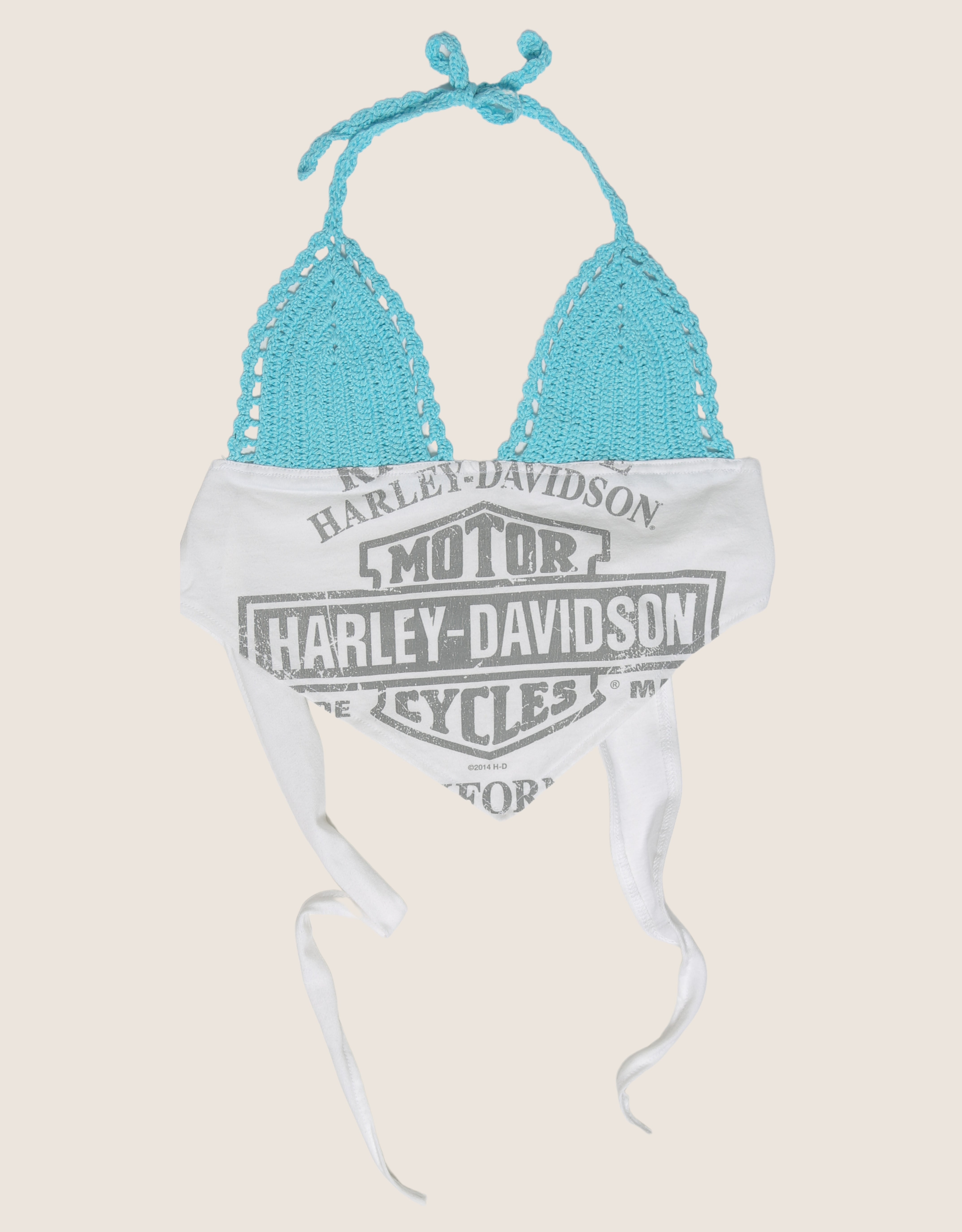 harley blue crochet halter top
