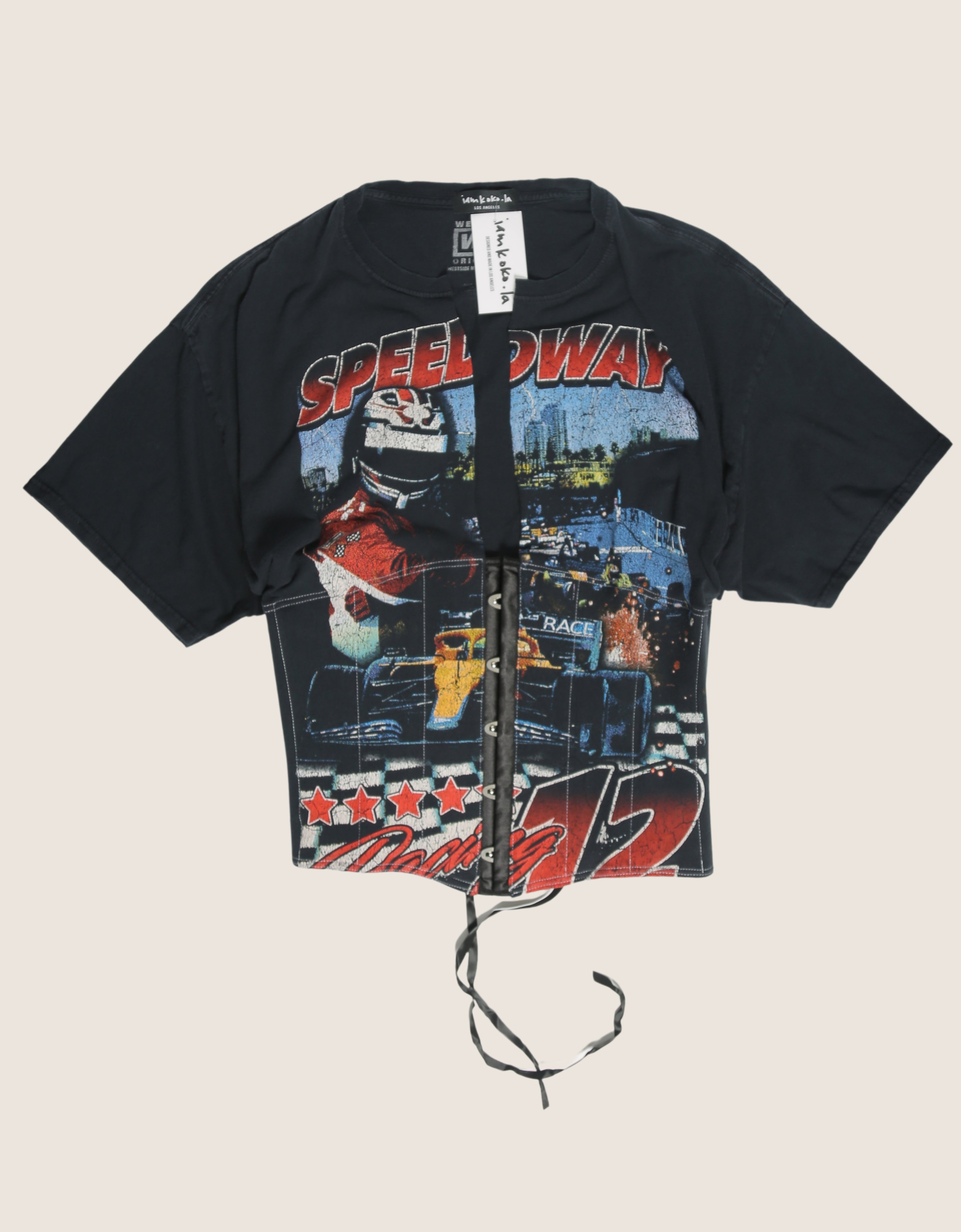 speedway racing snap corset t shirt (M/L)