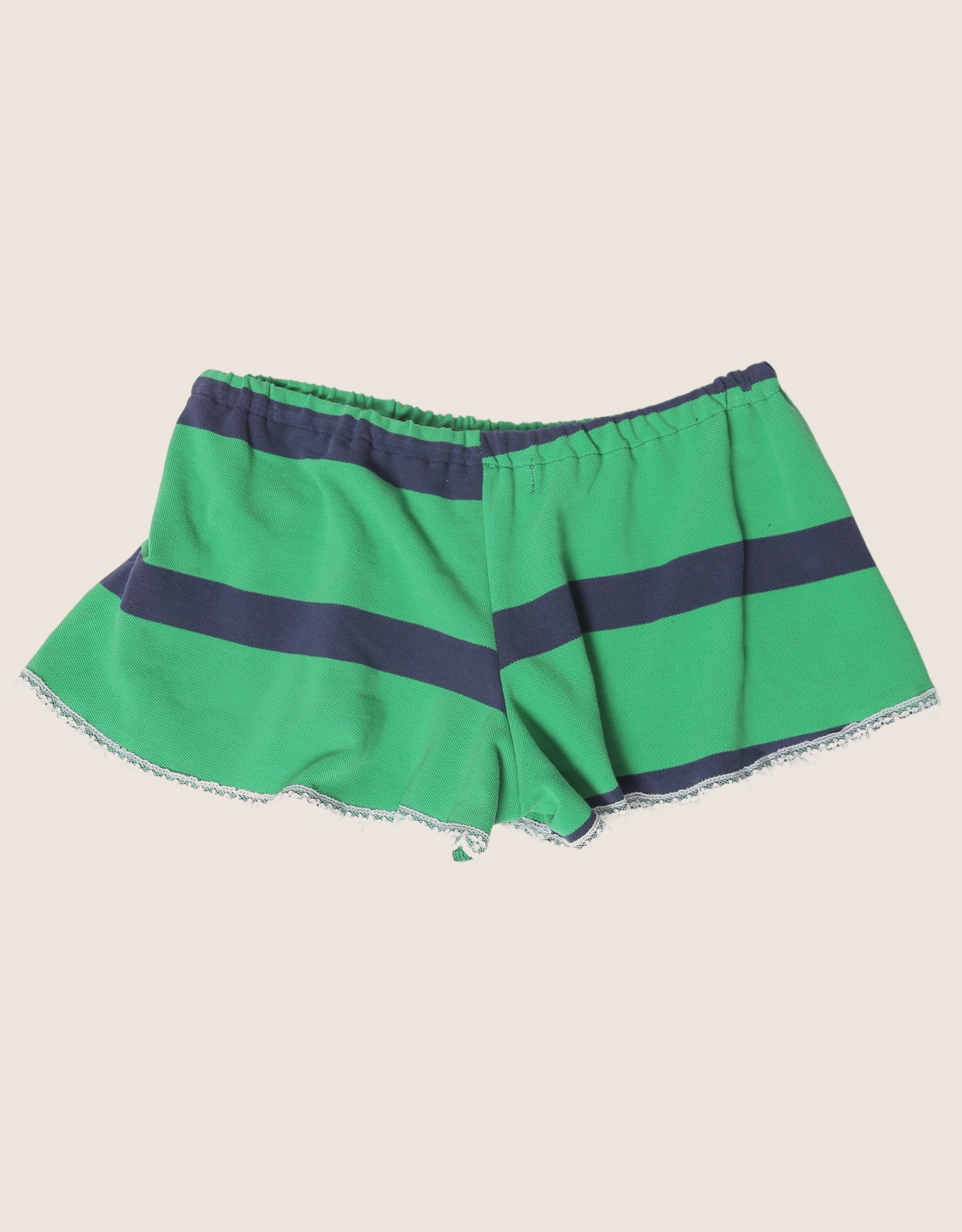 polo green/navy reworked mini shorts (S)