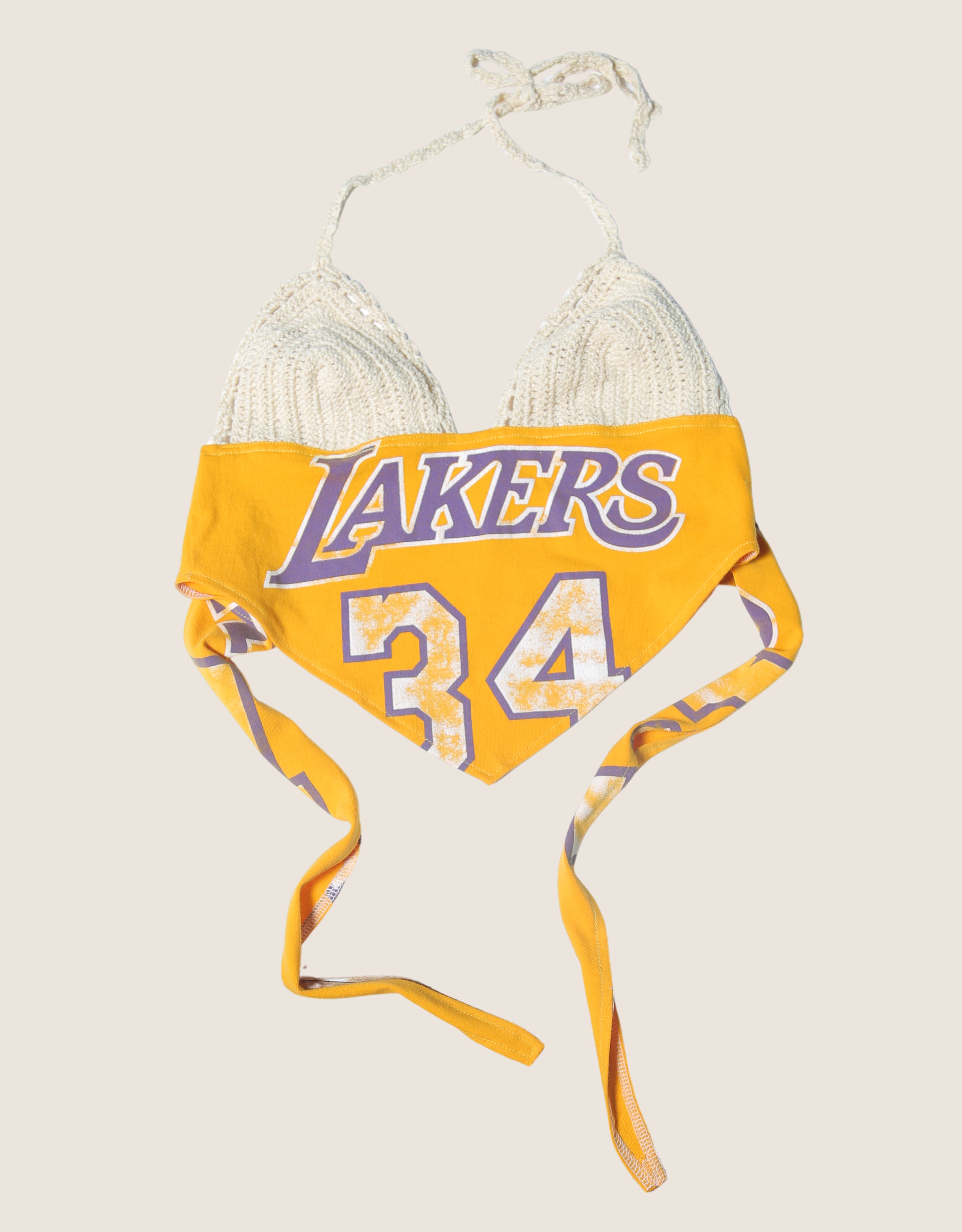 lakers crochet halter top (s/m)