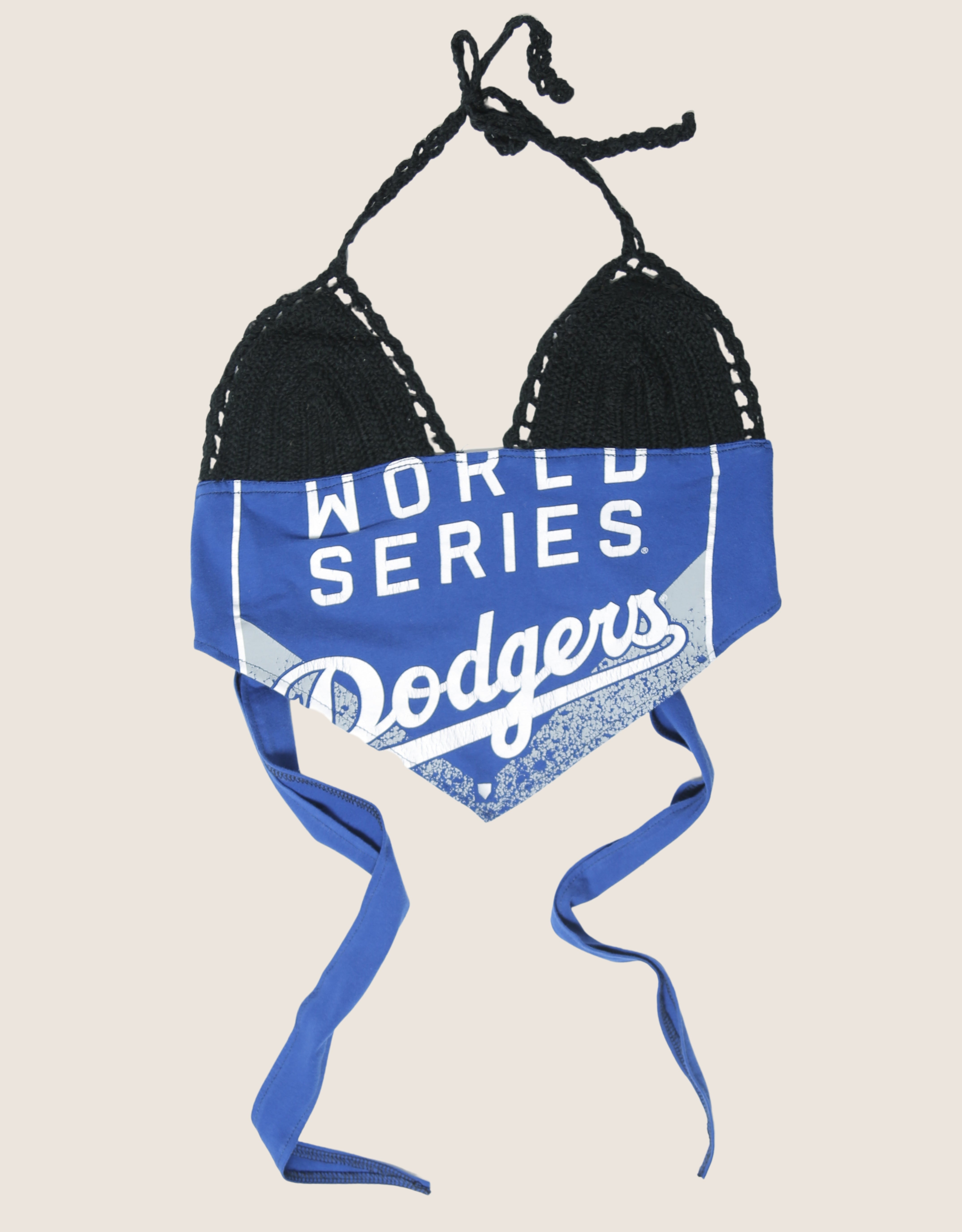 dodgers crochet halter top