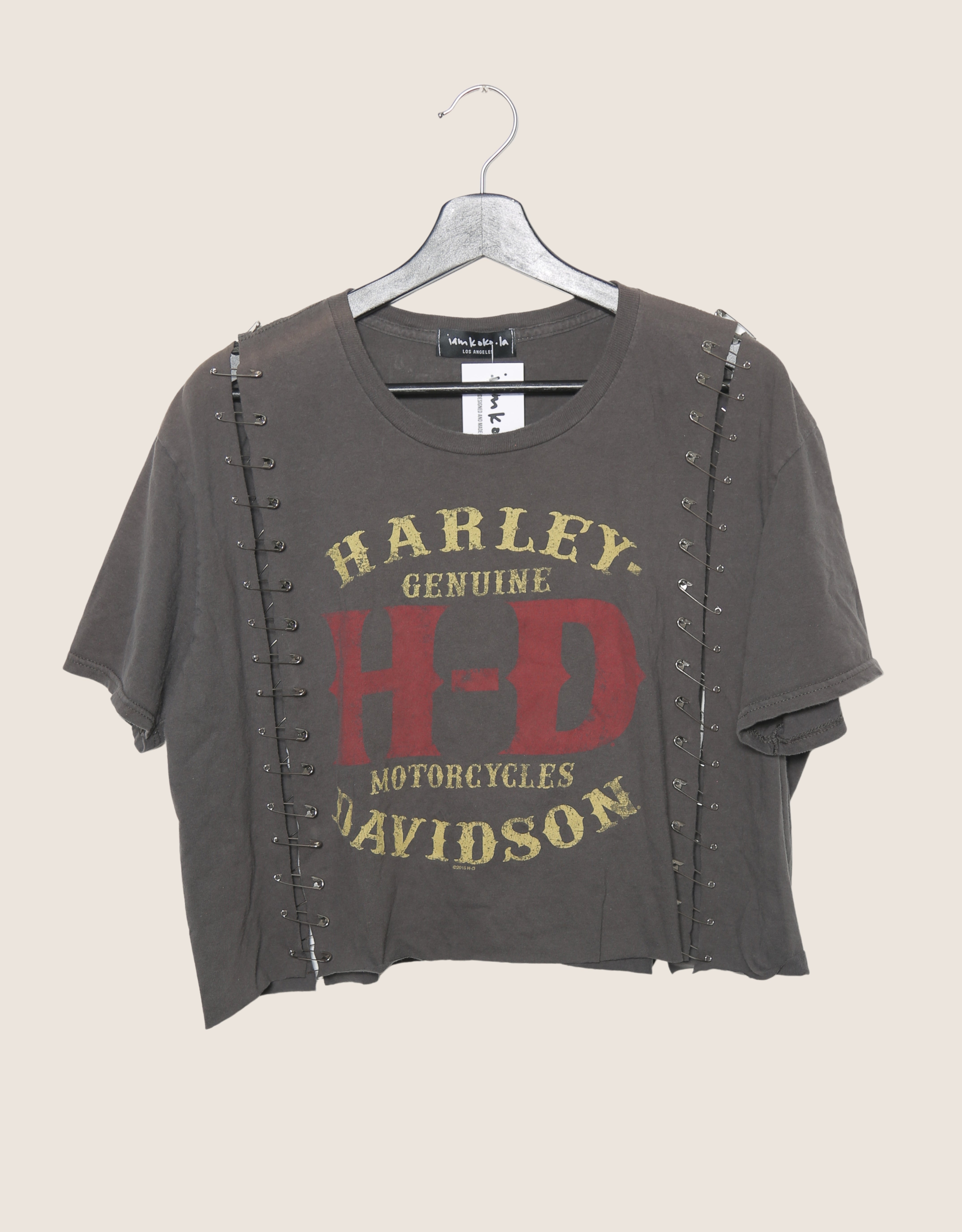 harley reworked cropped safety pin tee