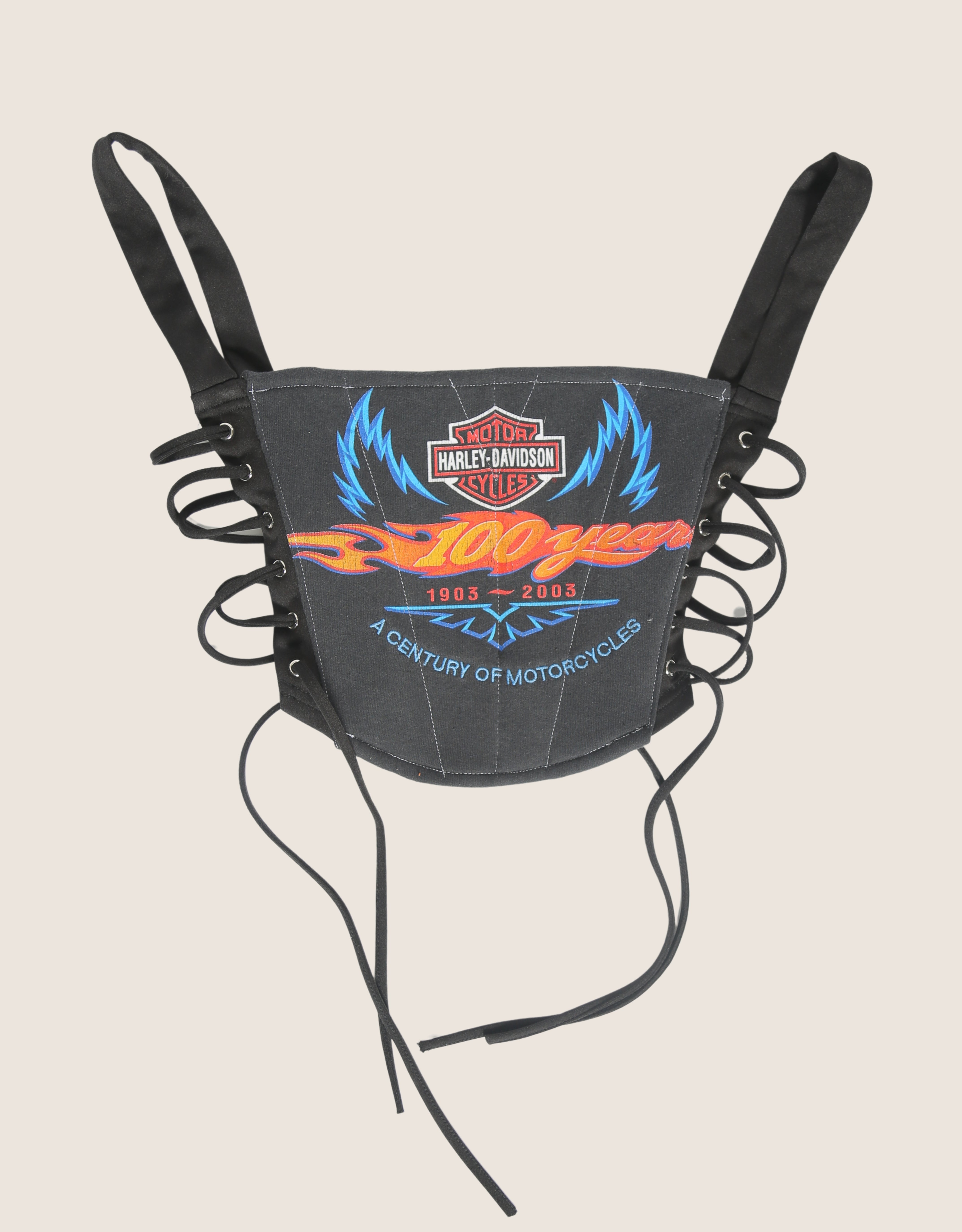 harley reworked corset with matching sweatshirt shrug (small)