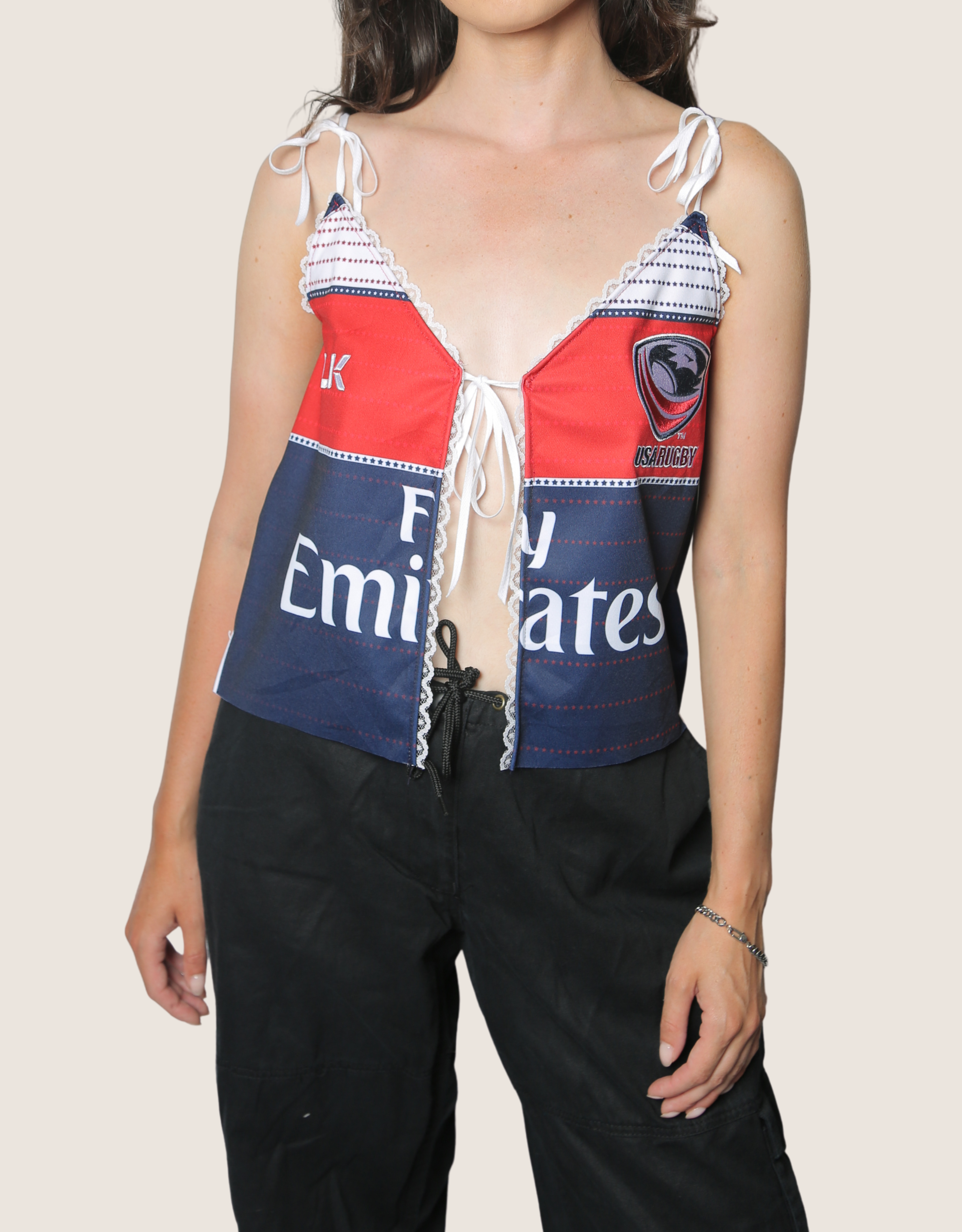 USA Rugby reworked tie front tank (s)