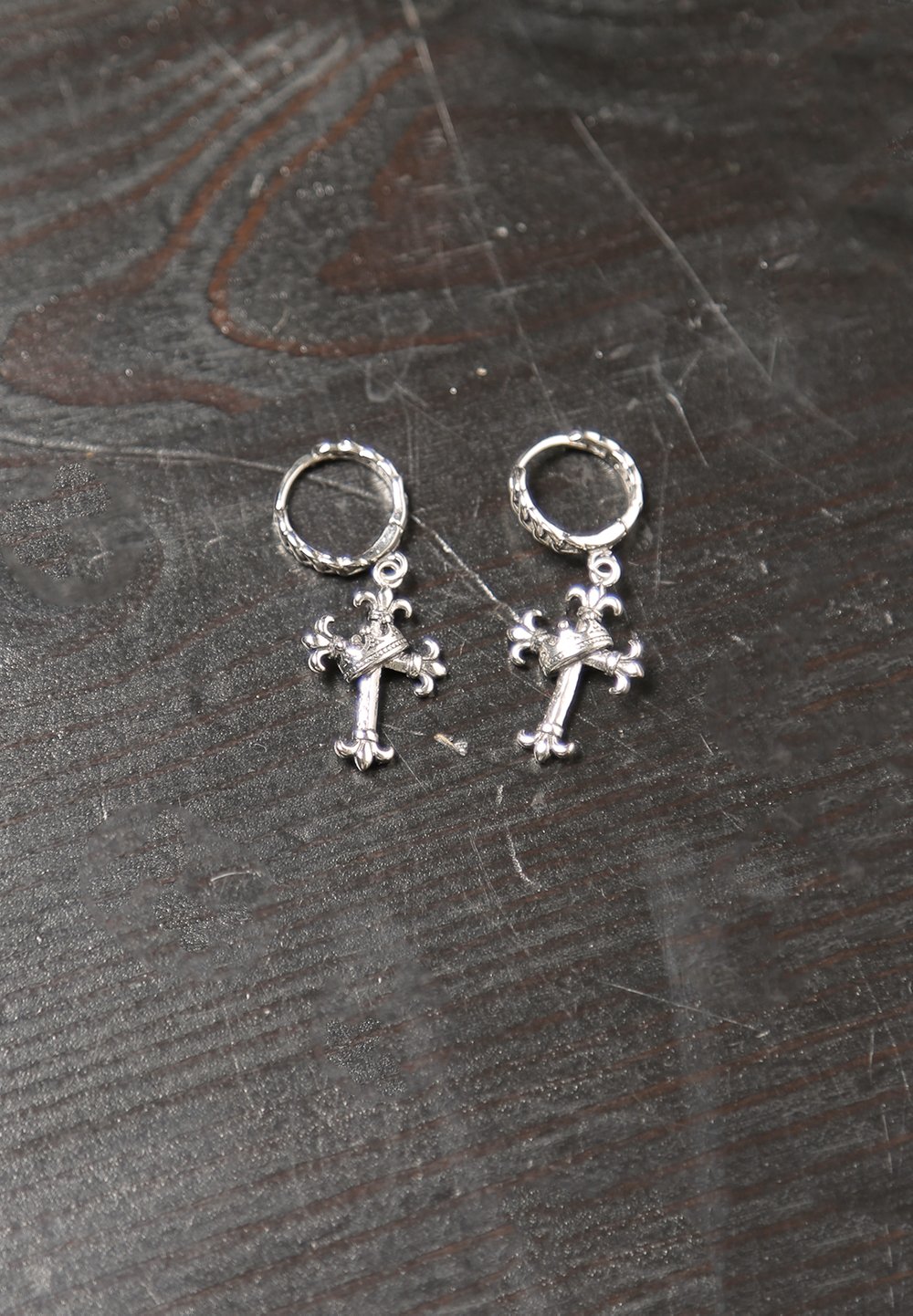 cross hoop earrings