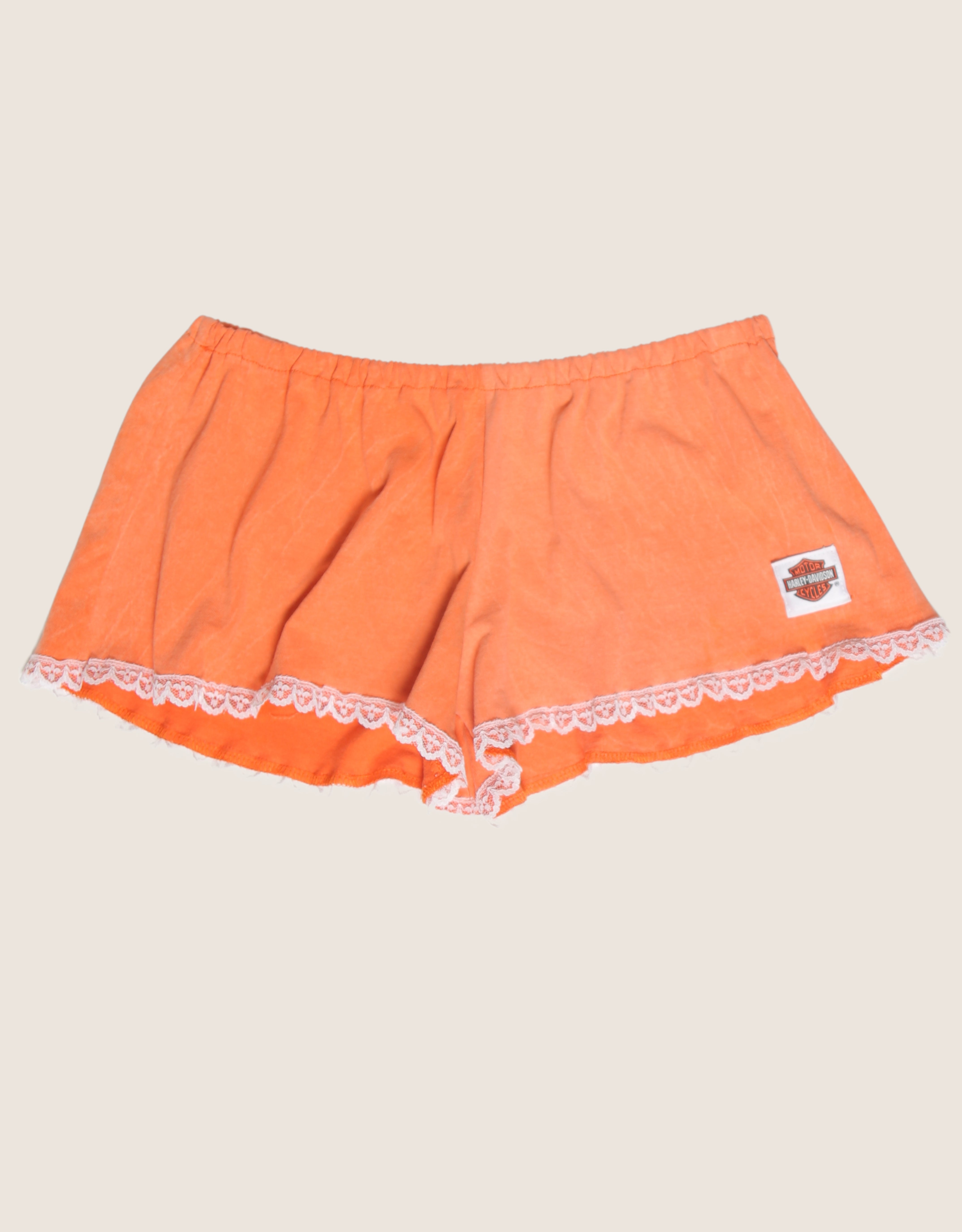harley orange pocket reworked mini shorts (S)