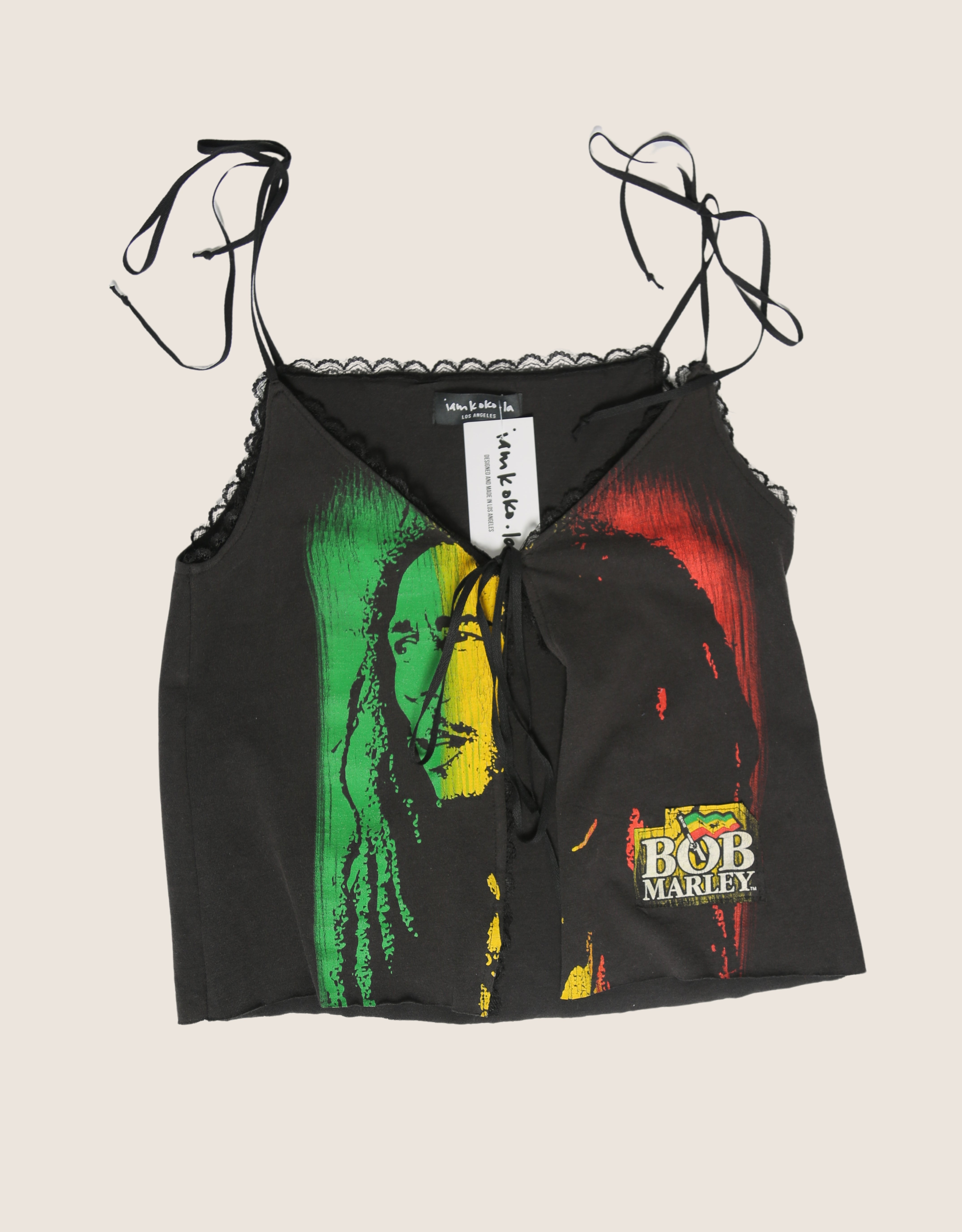 bob marley reworked tie front tank