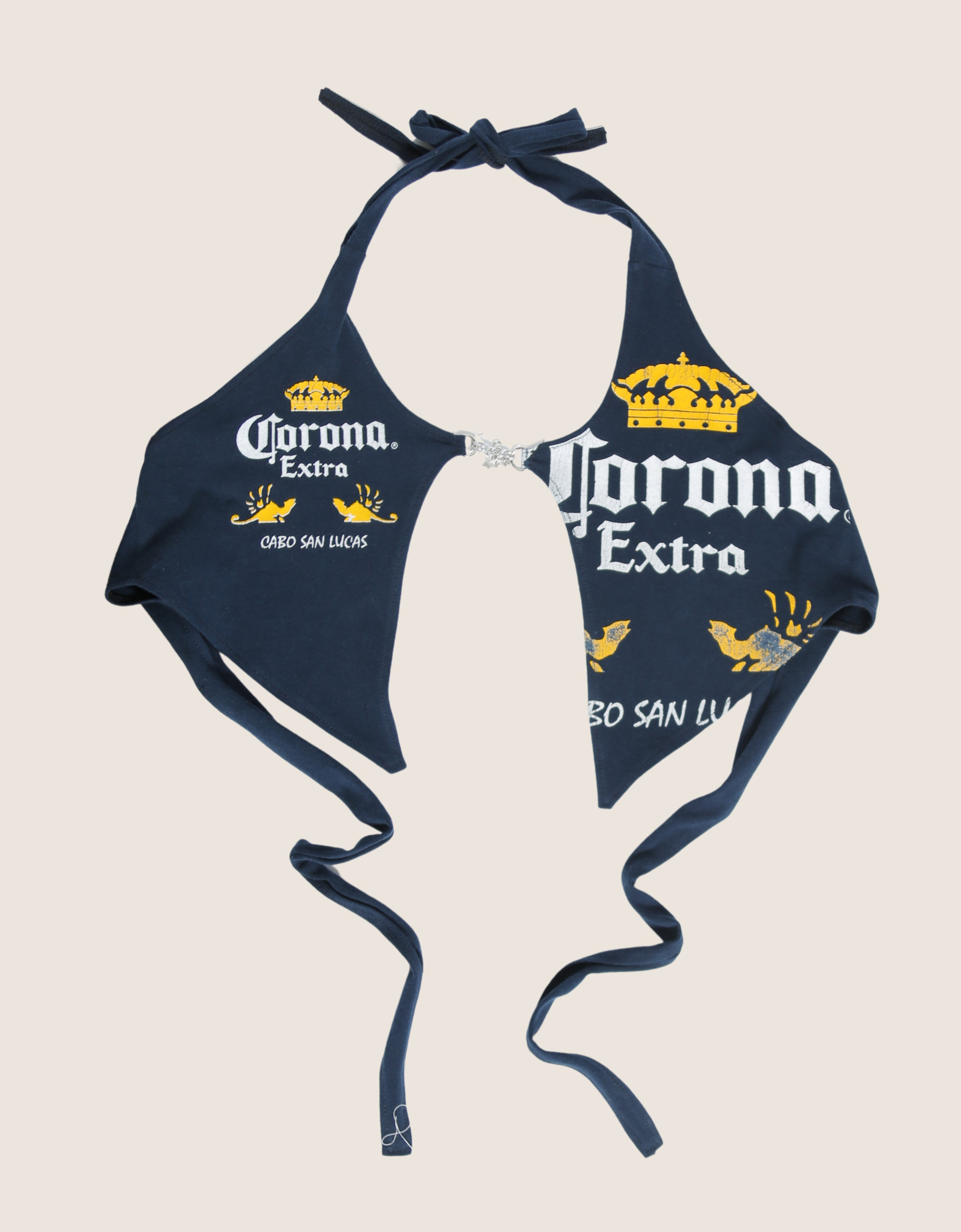 corona charm front halter top