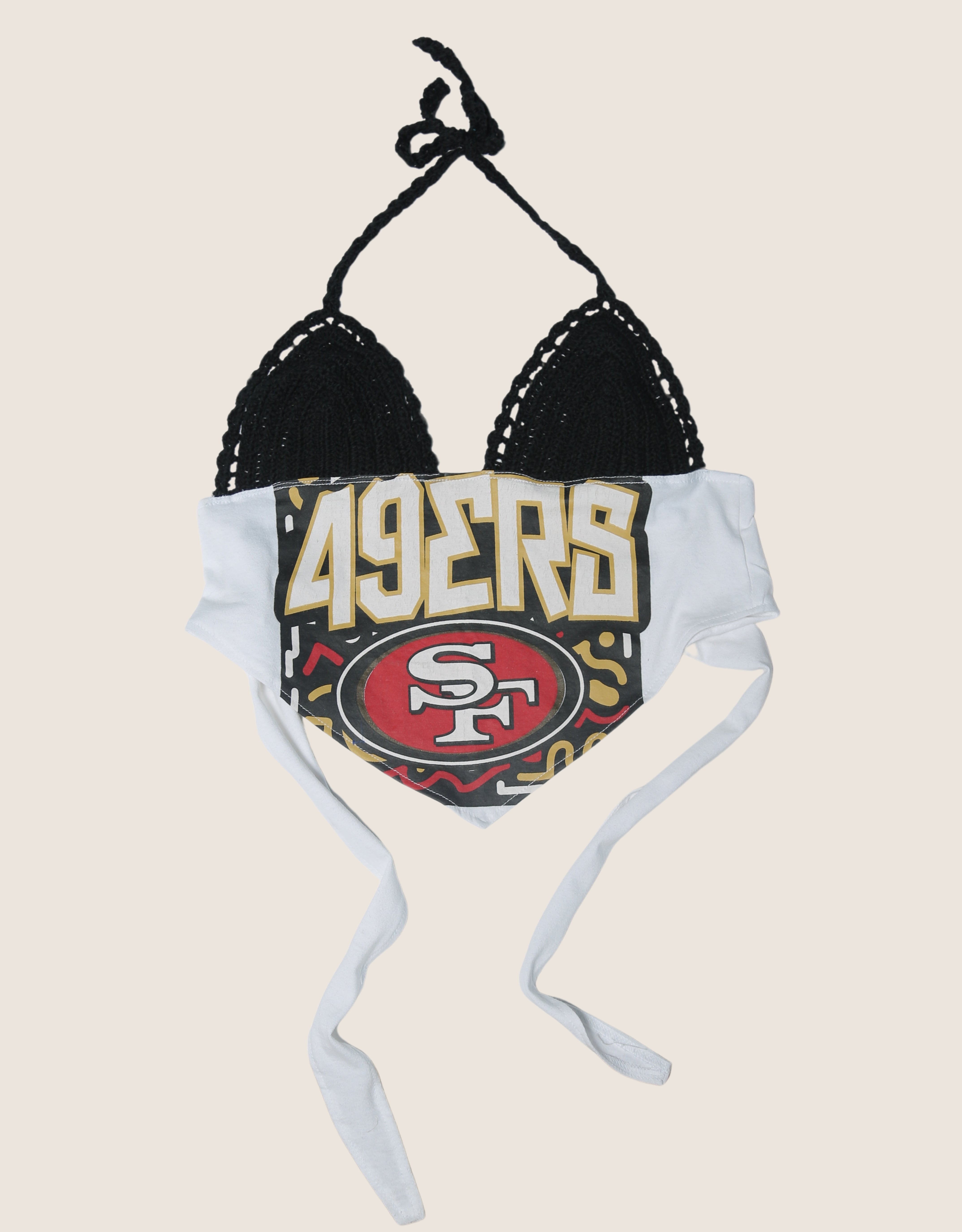 49ers crochet halter top (s/m)