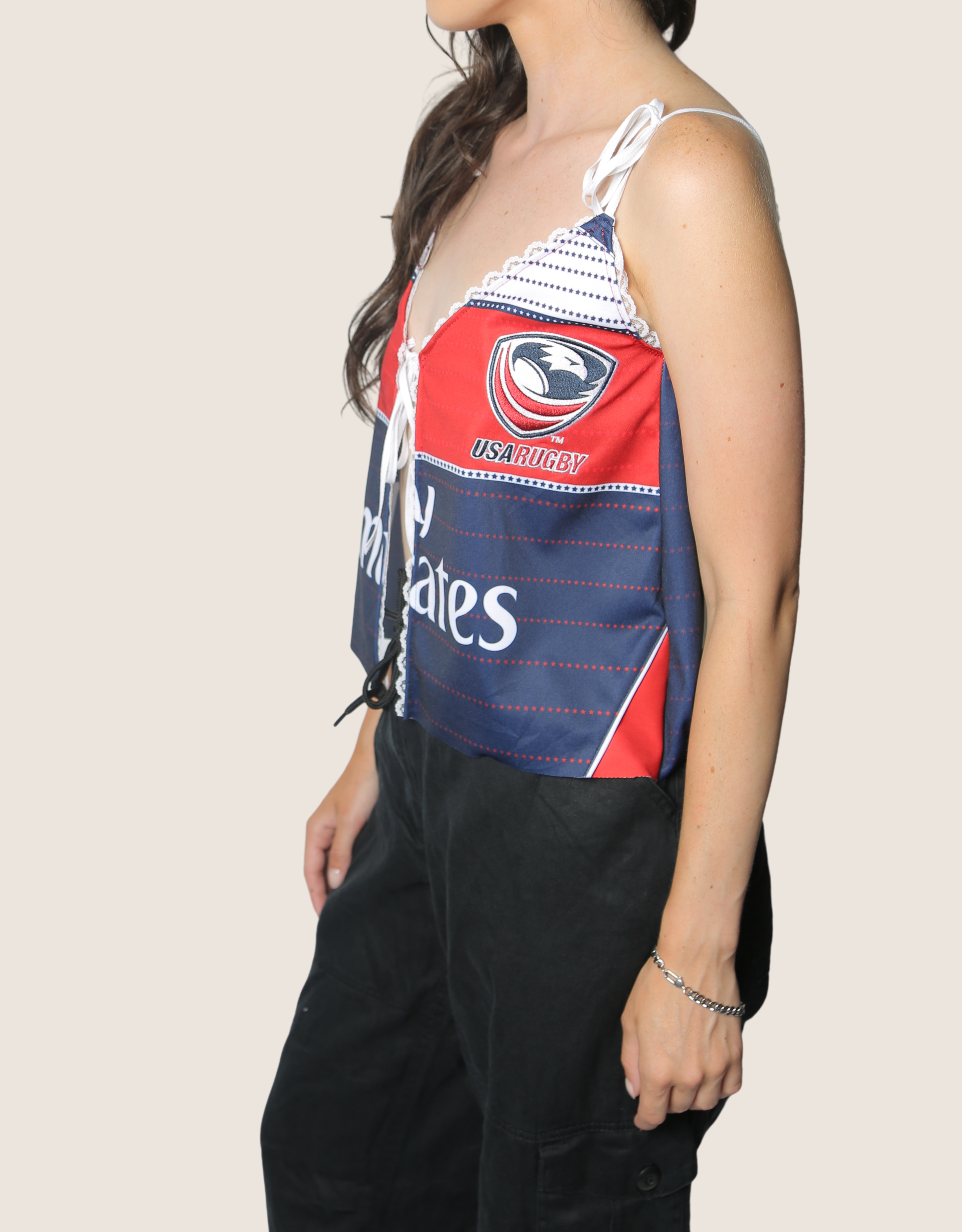 USA Rugby reworked tie front tank (s)