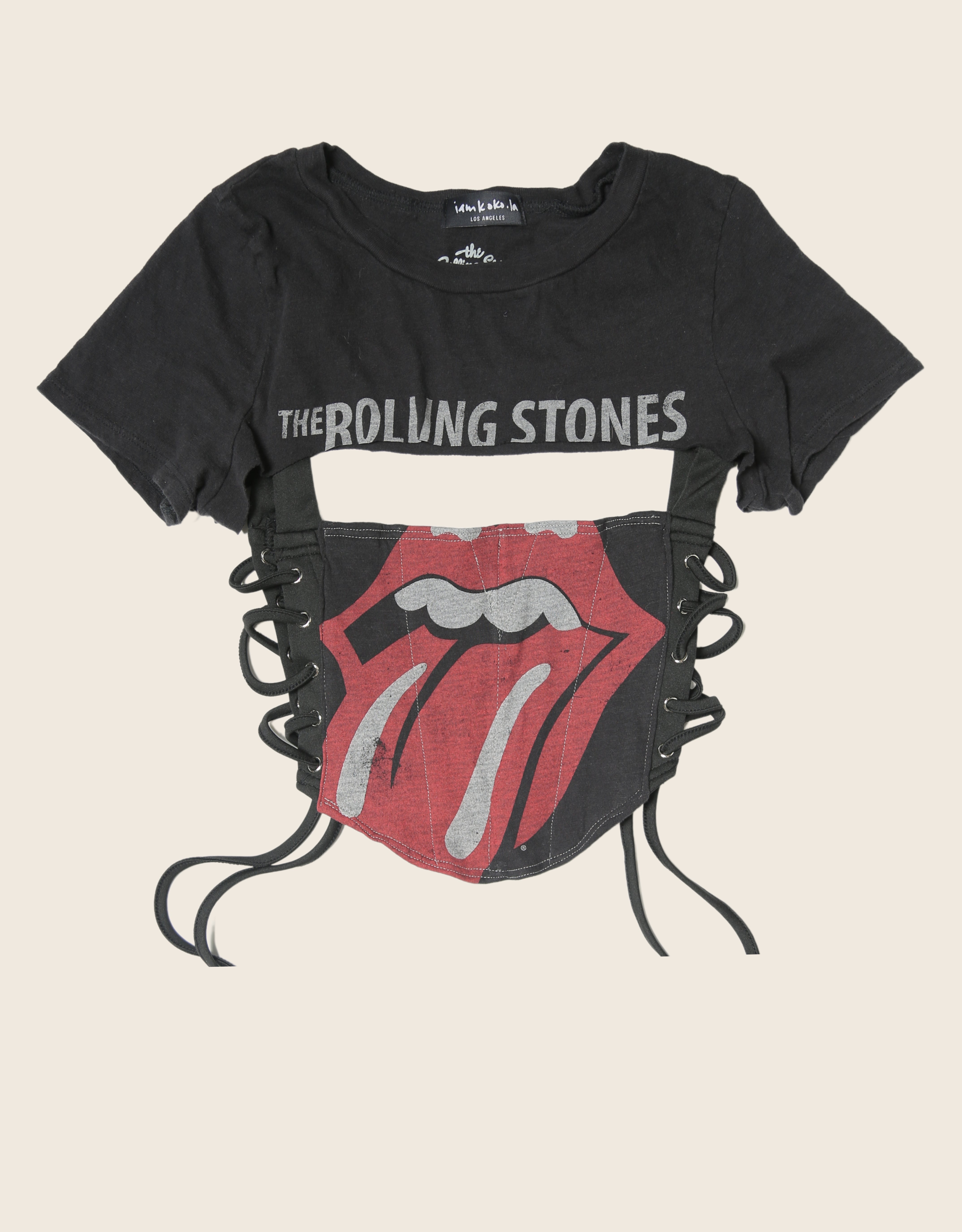 Rolling Stones reworked side lace corset with shrug