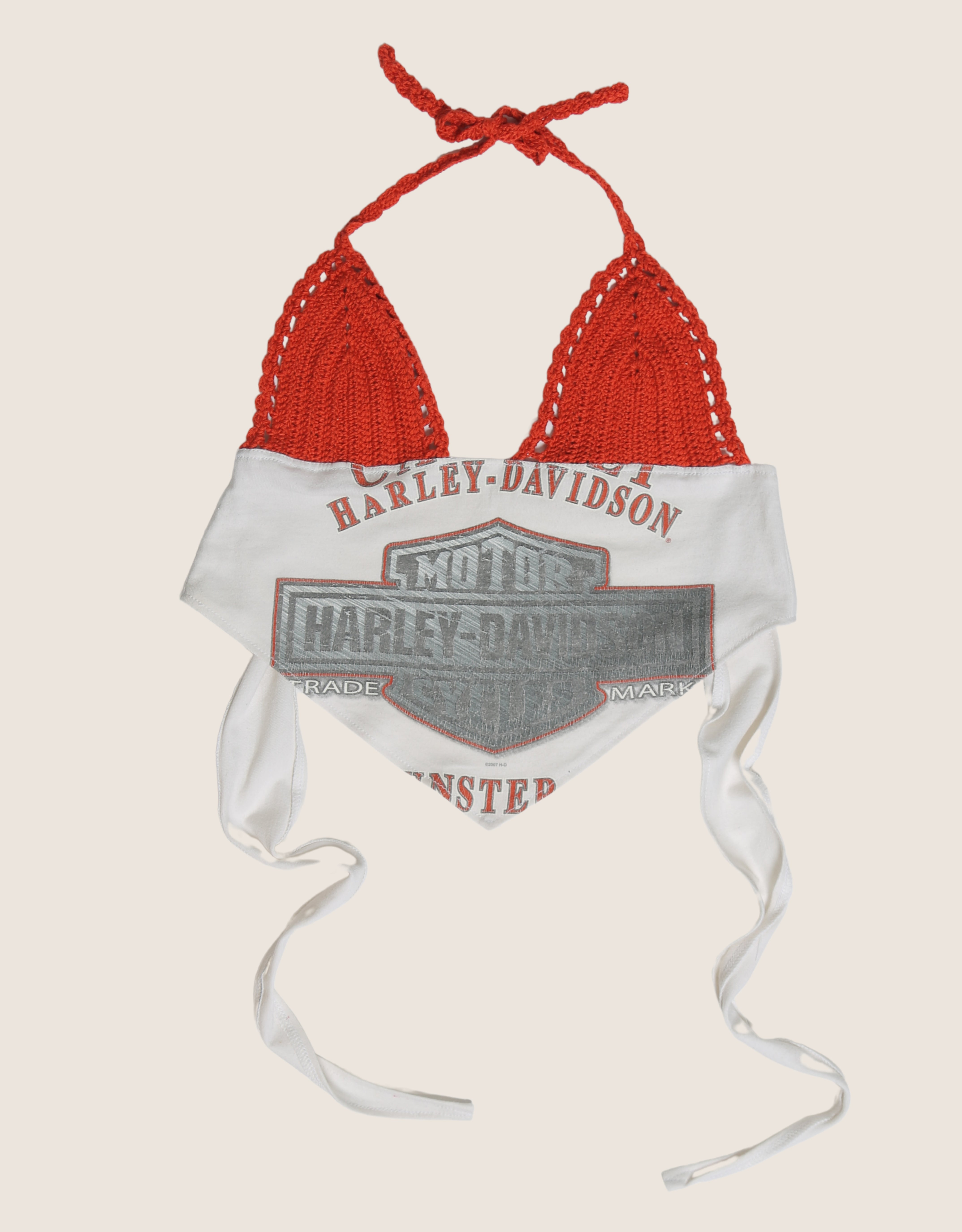 harley brick red crochet halter top