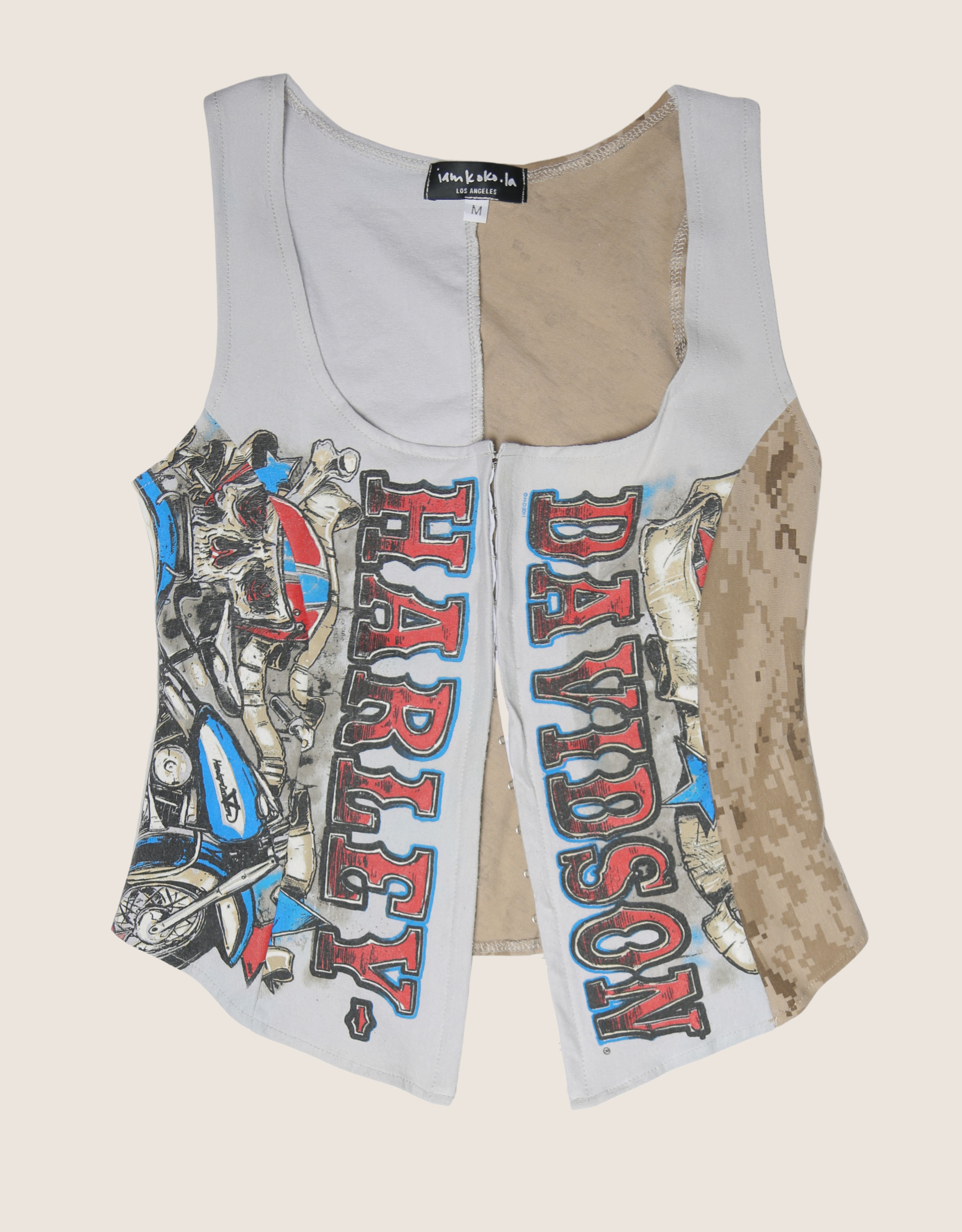 harley skull hook and eye tank (M)