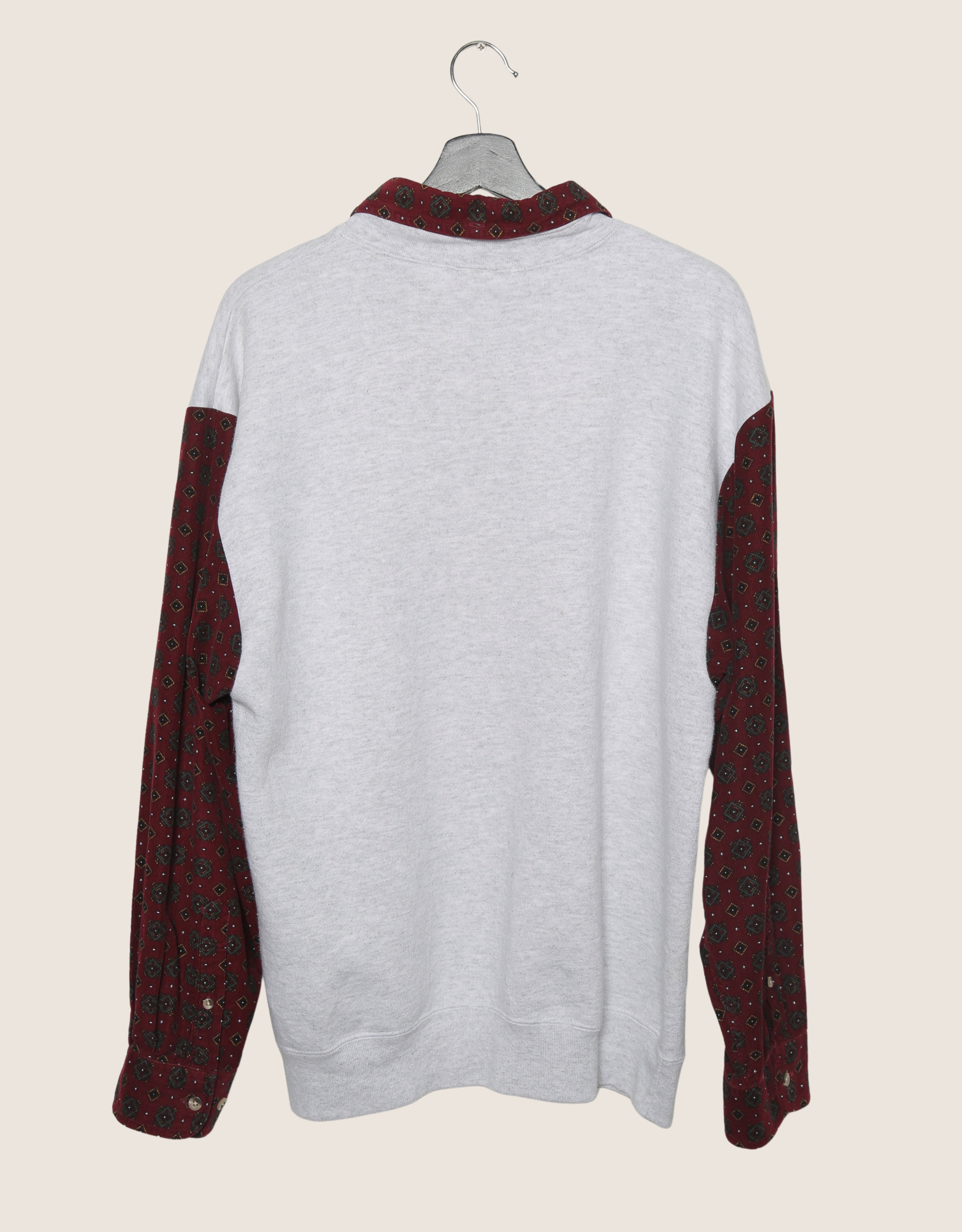 wisconsin reworked collared sweatshirt