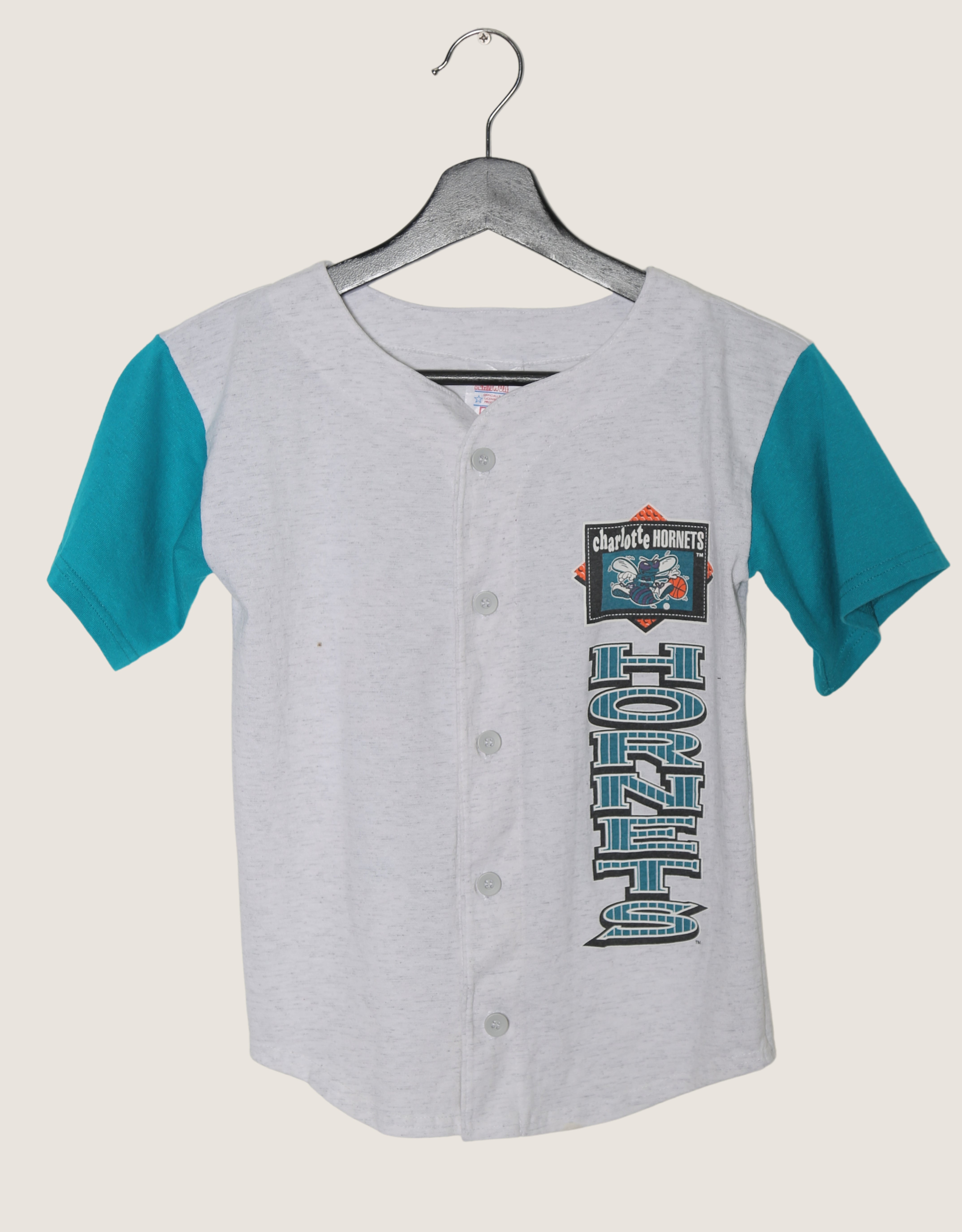 vintage charlotte hornets graphic button up