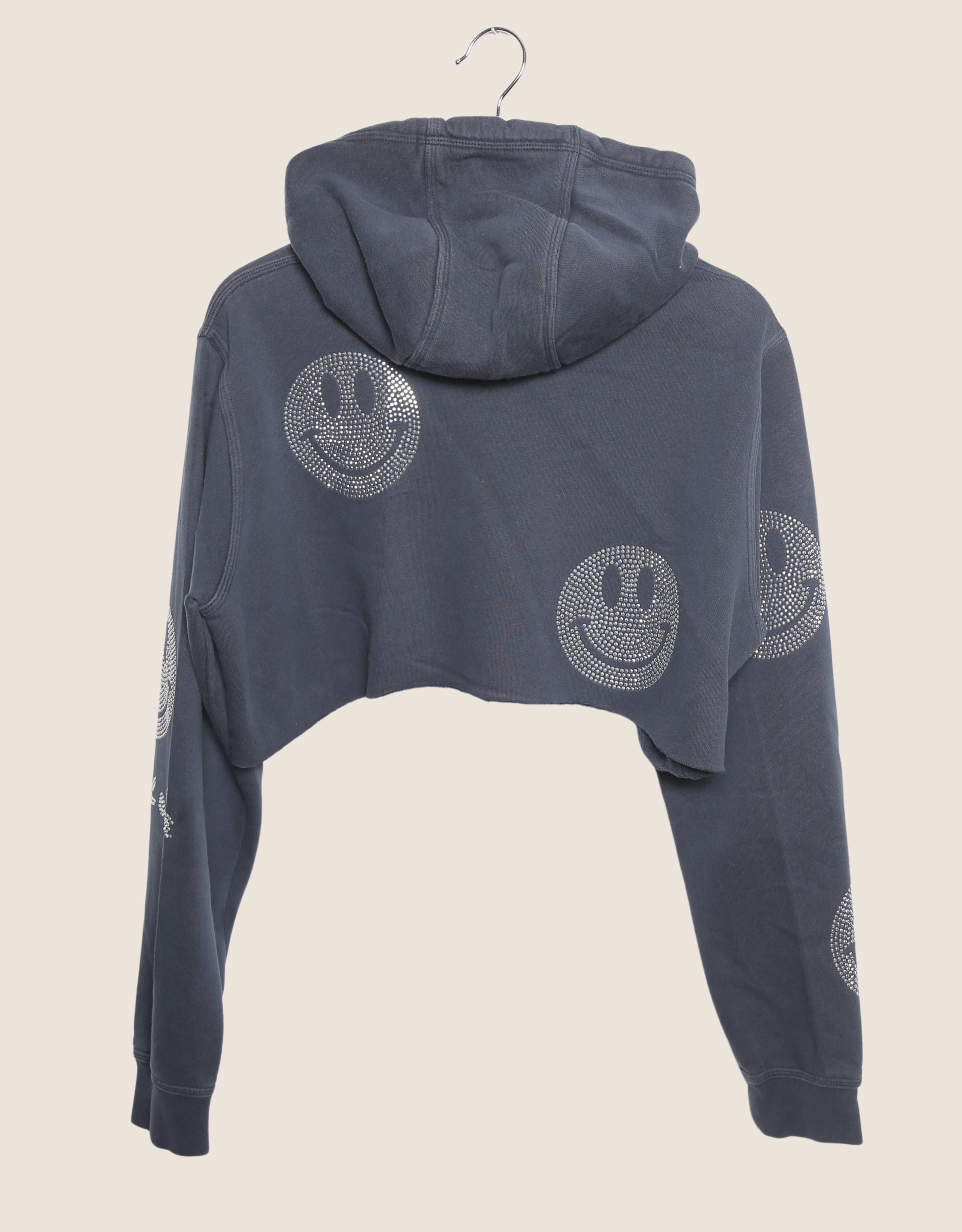 nike smiley stud cropped hoodie