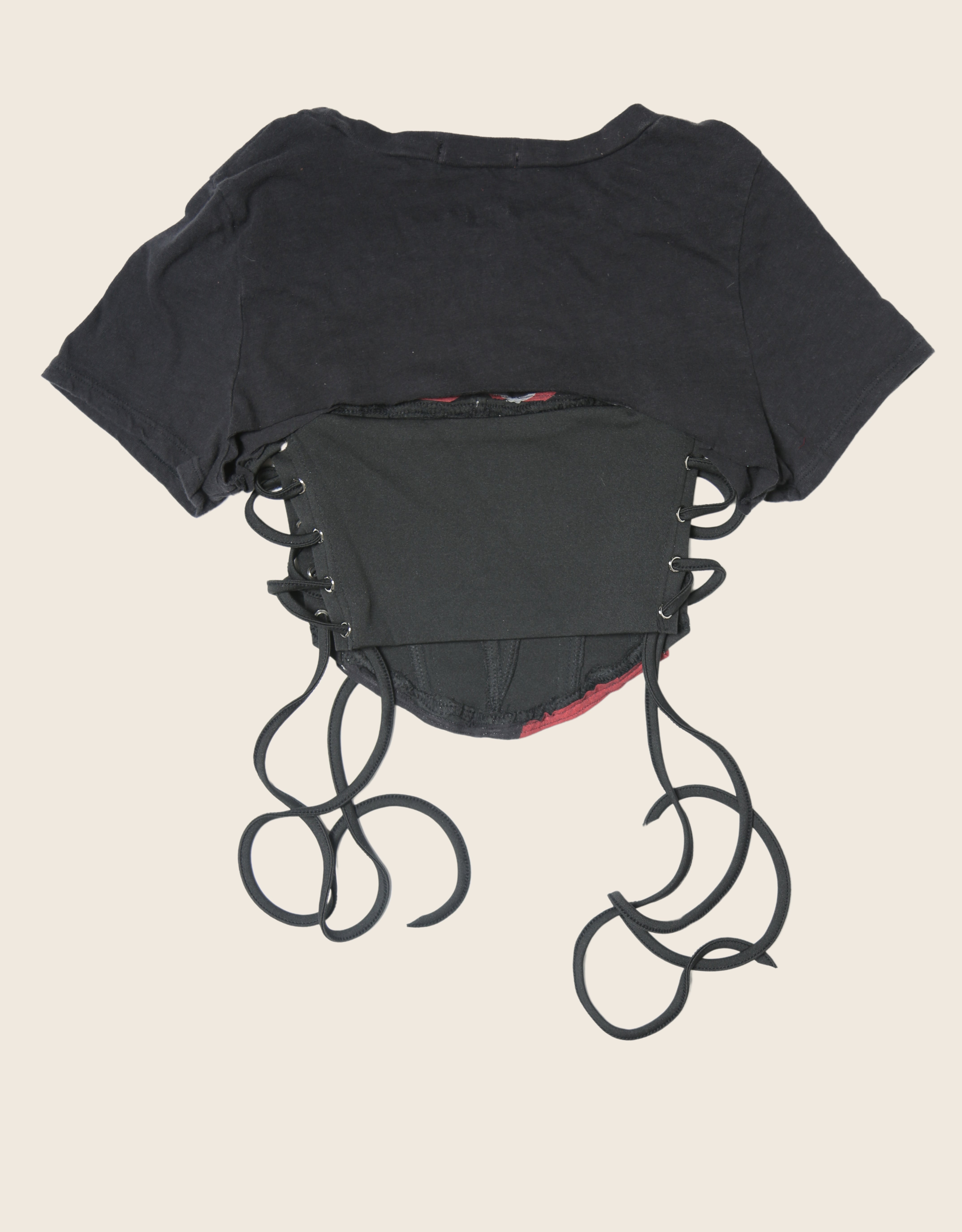 Rolling Stones reworked side lace corset with shrug