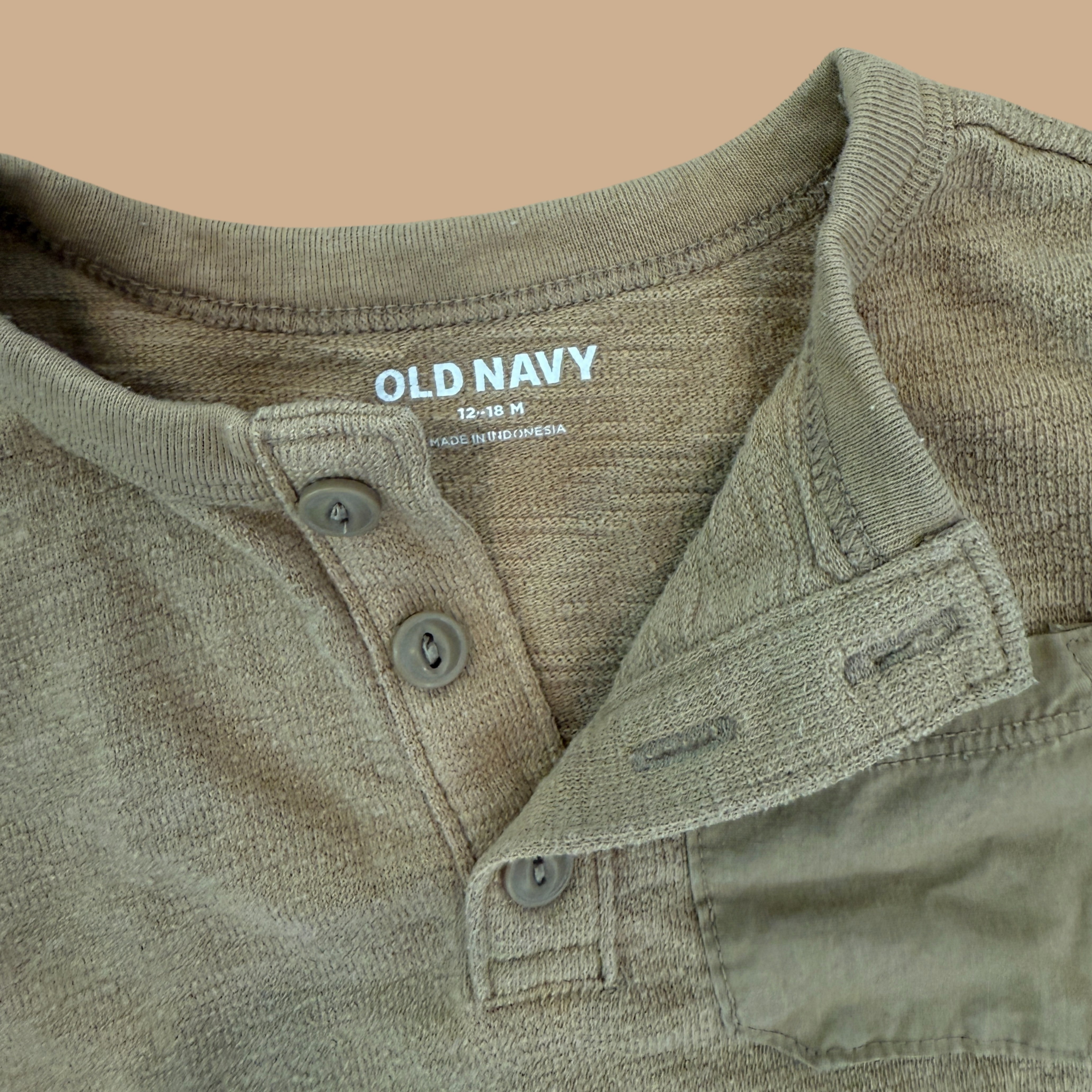 brown henley knitted tee (12-18 M)