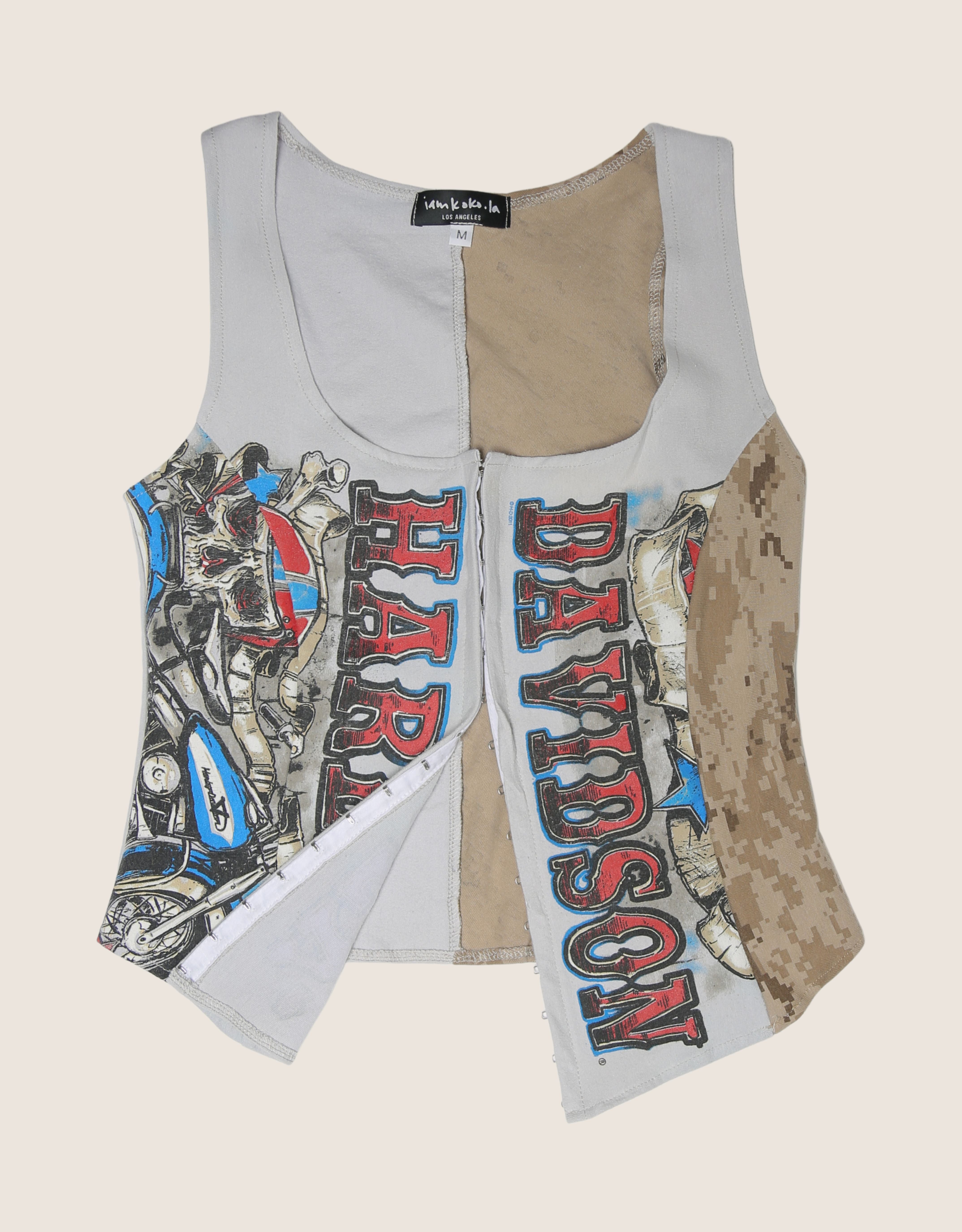 harley skull hook and eye tank (M)