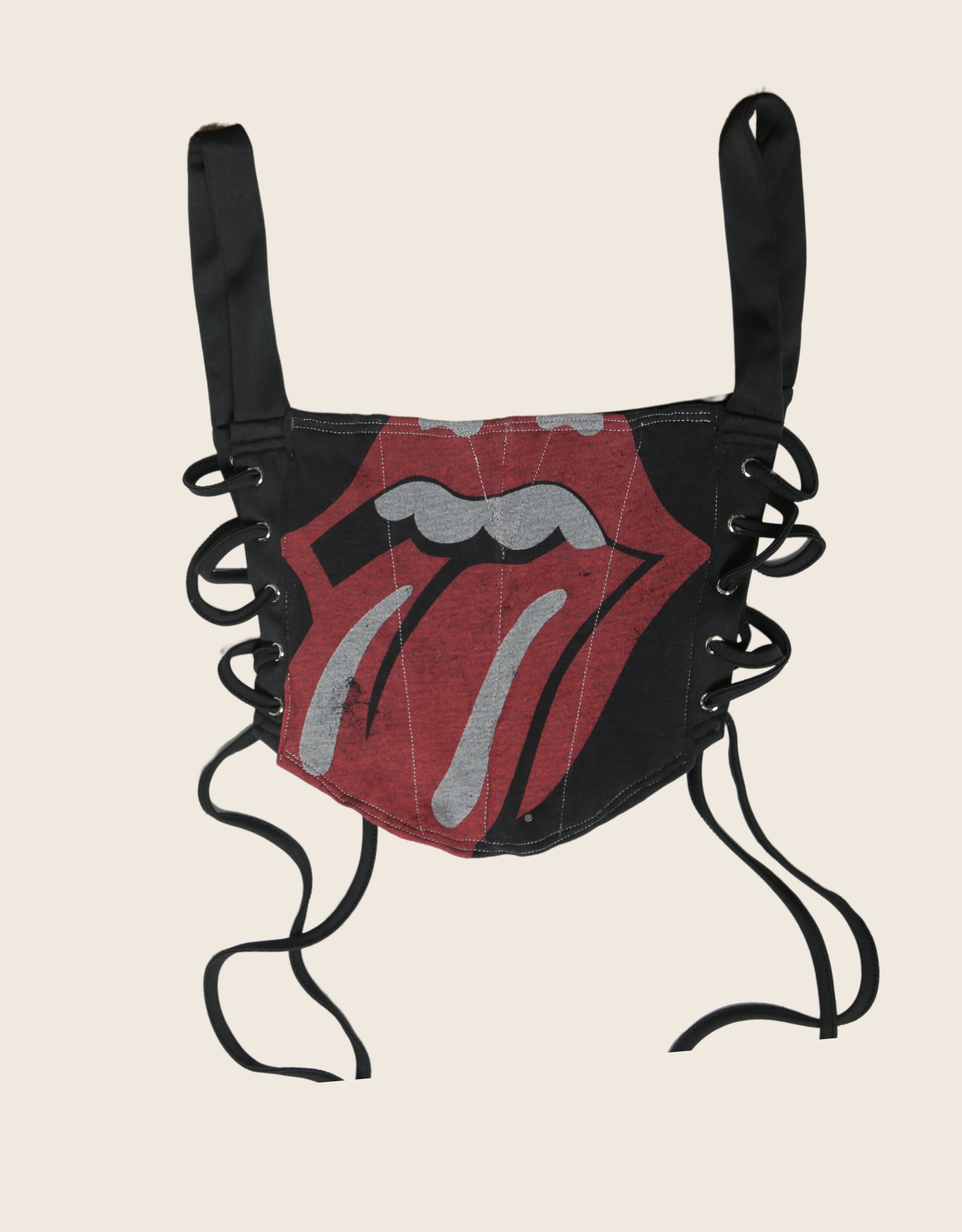 Rolling Stones reworked side lace corset with shrug