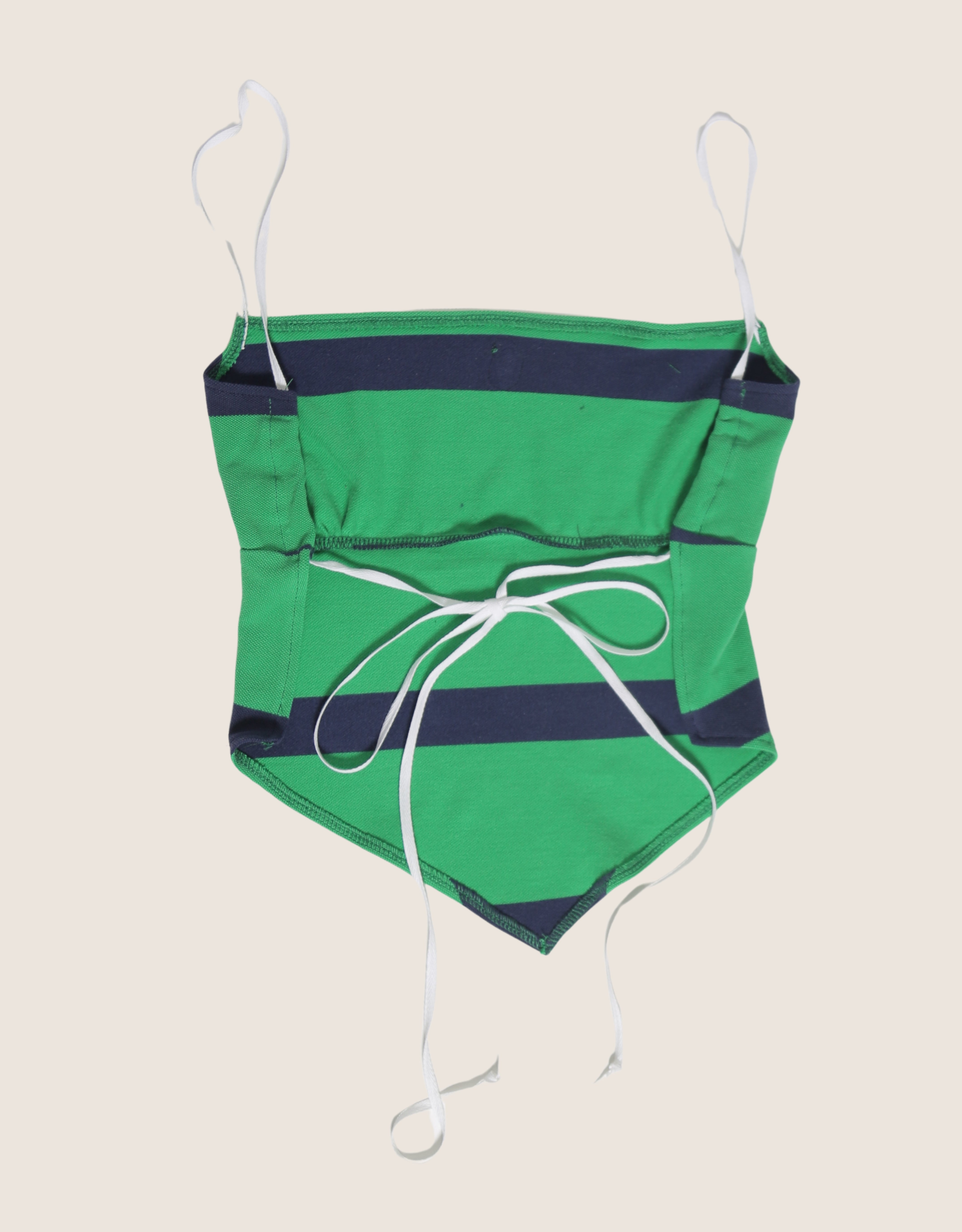 polo green/navy reworked backless top (S/M)