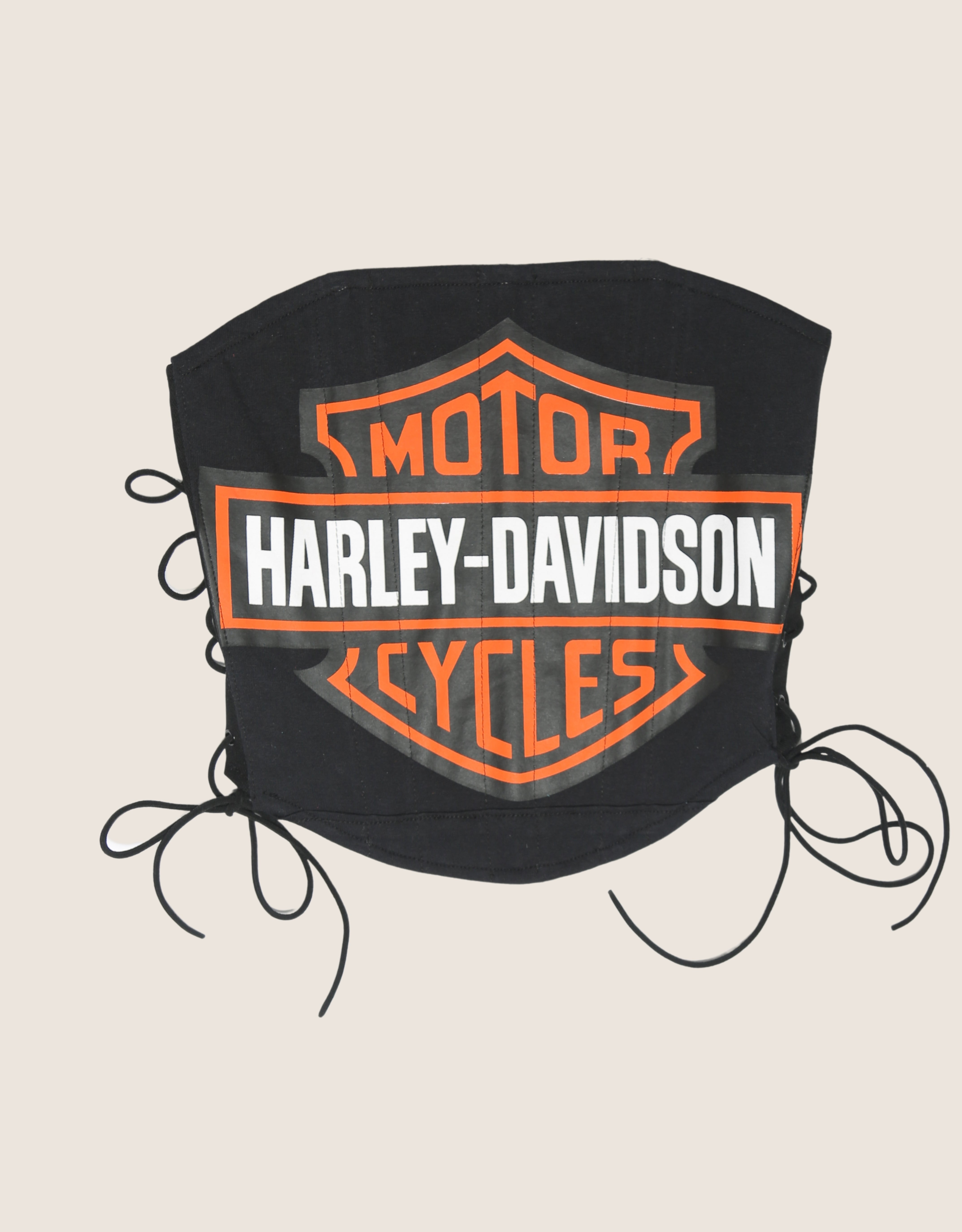 harley crest side lace strapless corset