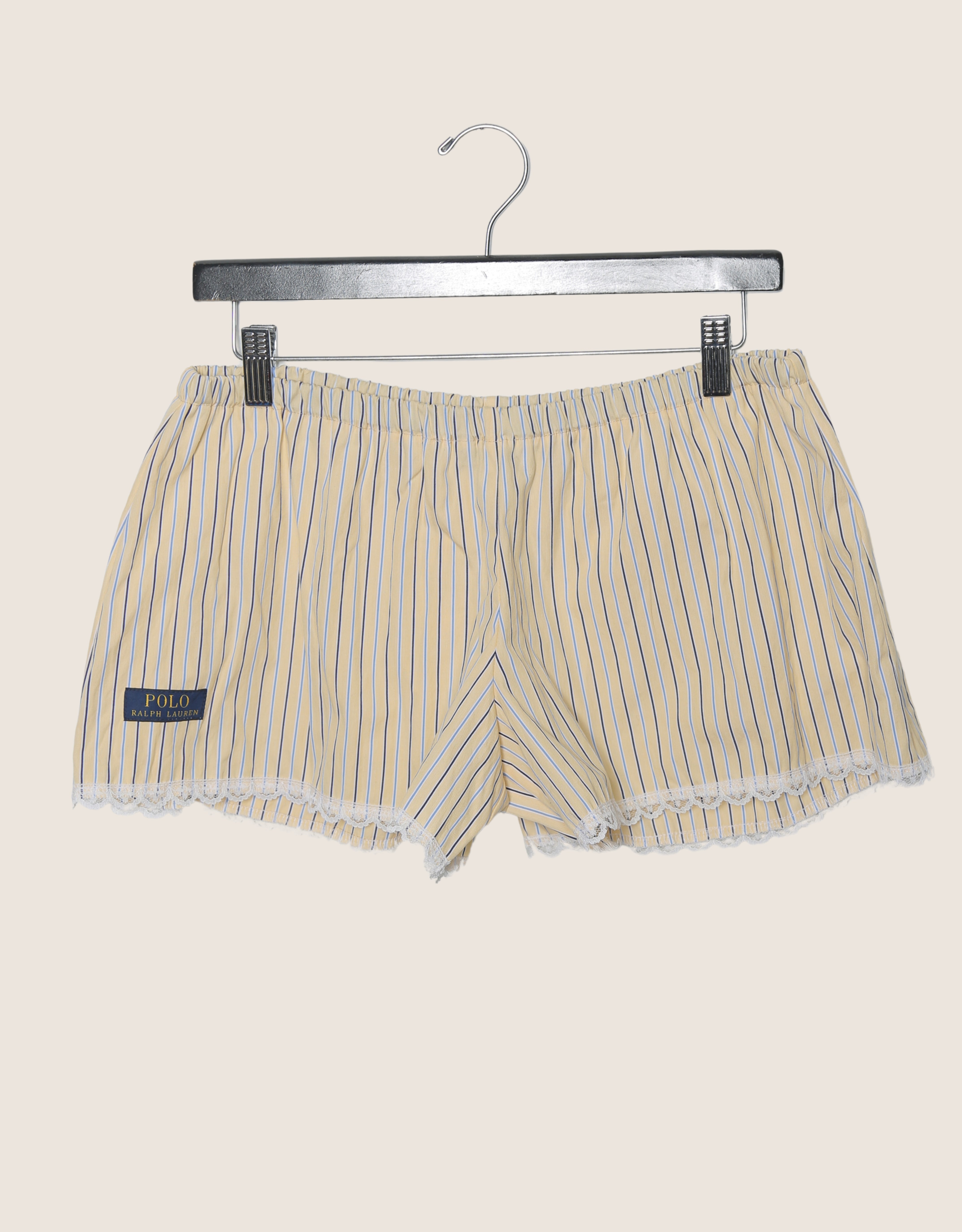 yellow polo reworked mini shorts (large)