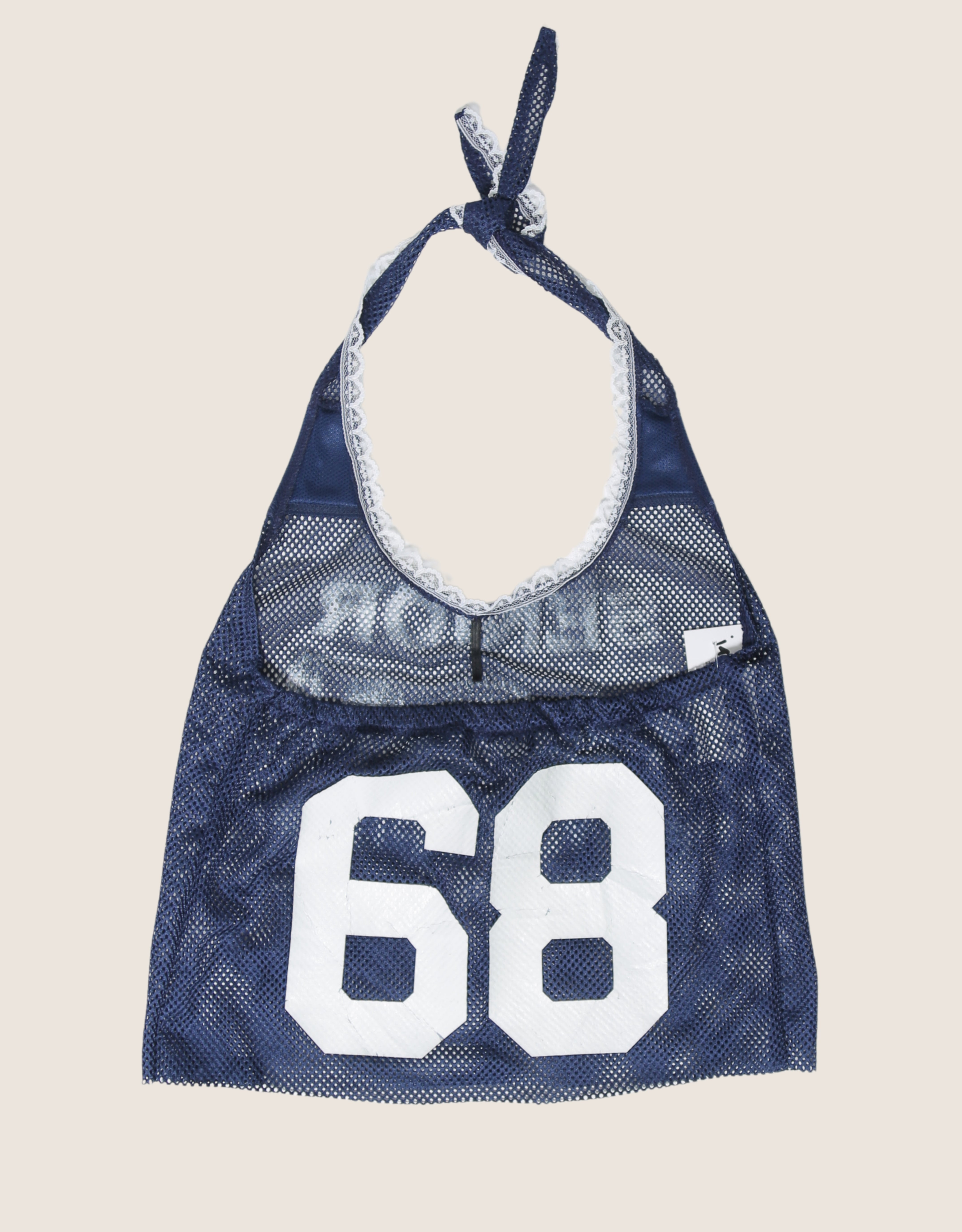 powderpuff lace trim jersey halter top