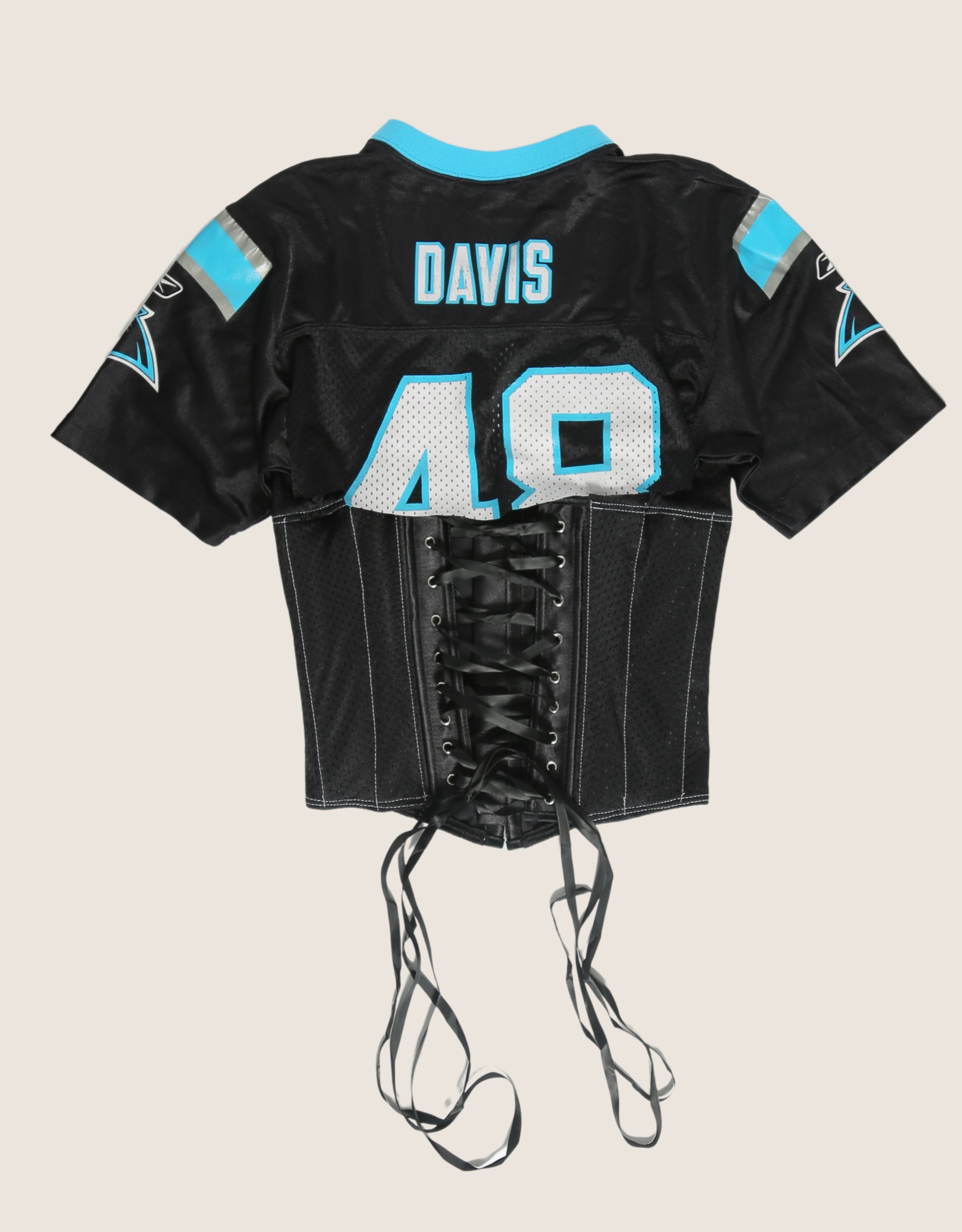 panthers reworked snap corset jersey (s/m)