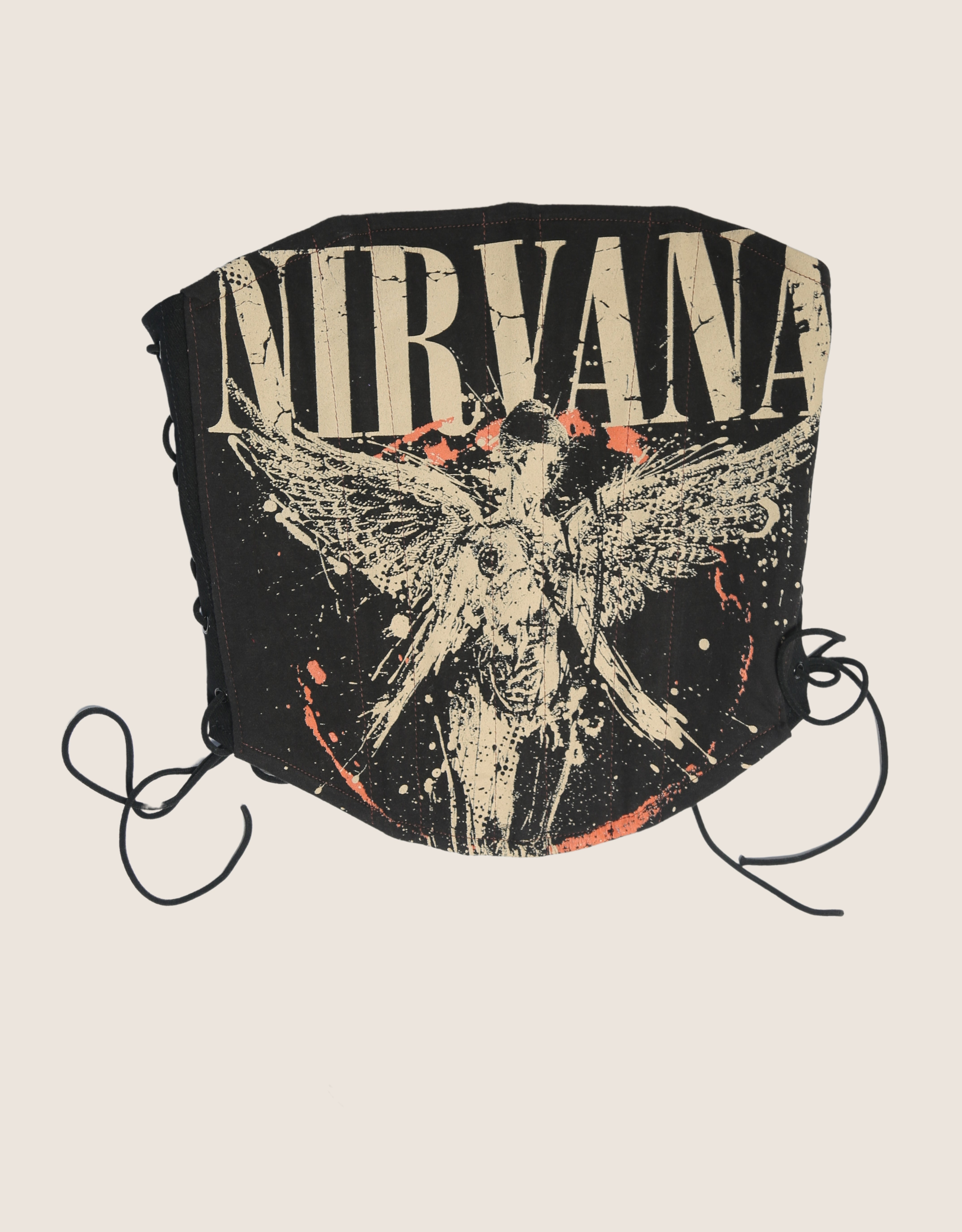 nirvana side lace strapless corset