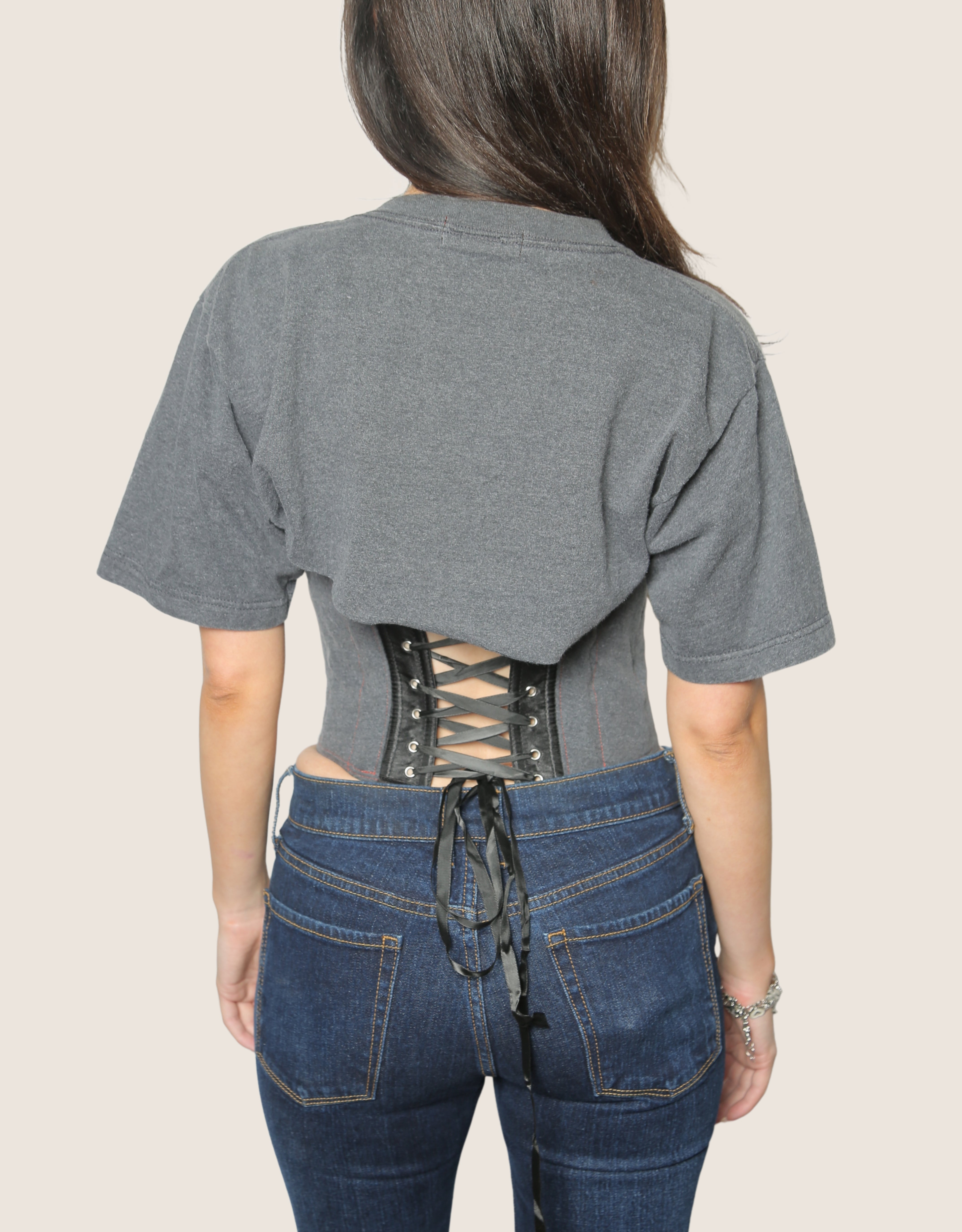 harley reworked snap corset tee (small)