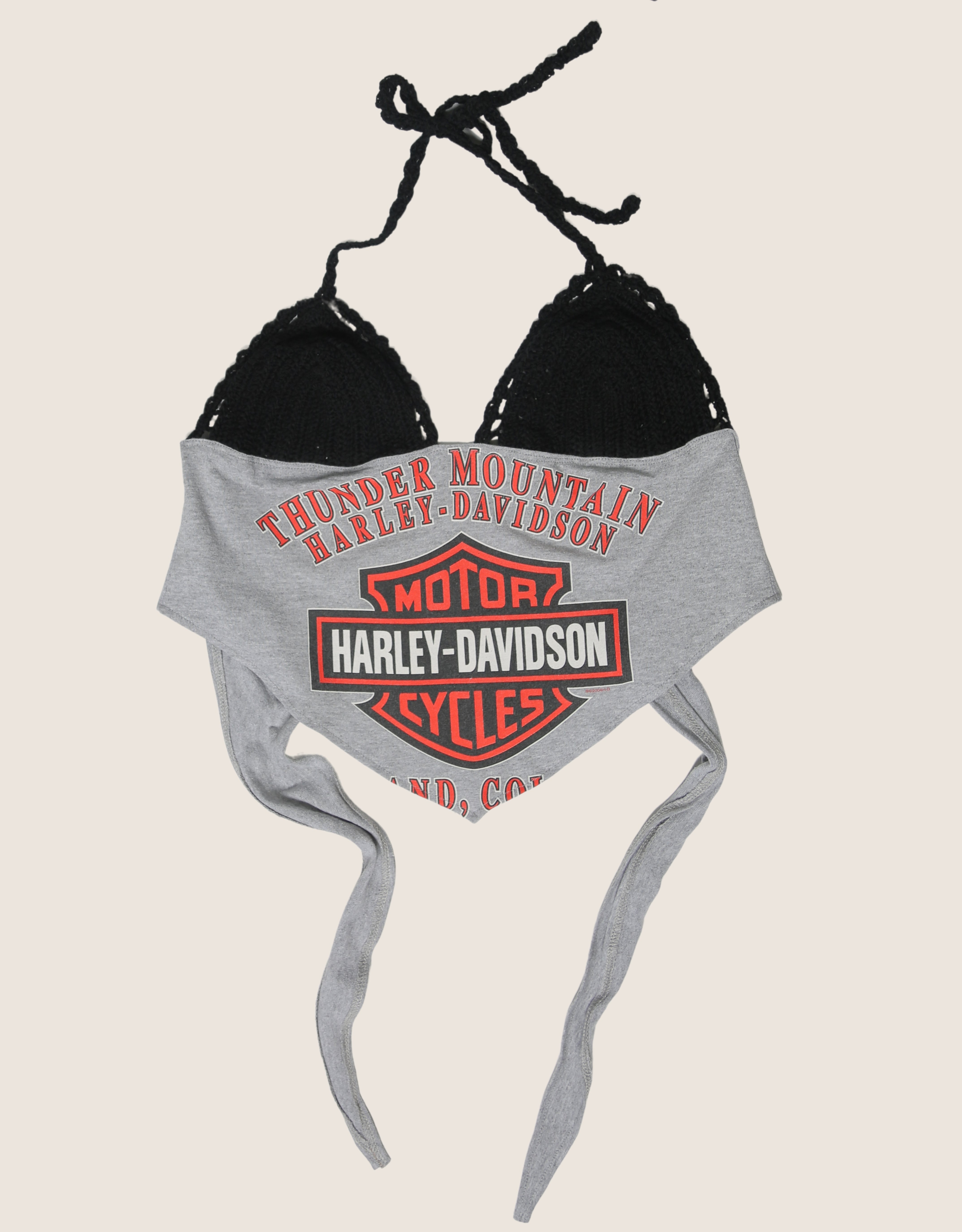 harley grey crochet halter top (M/L)