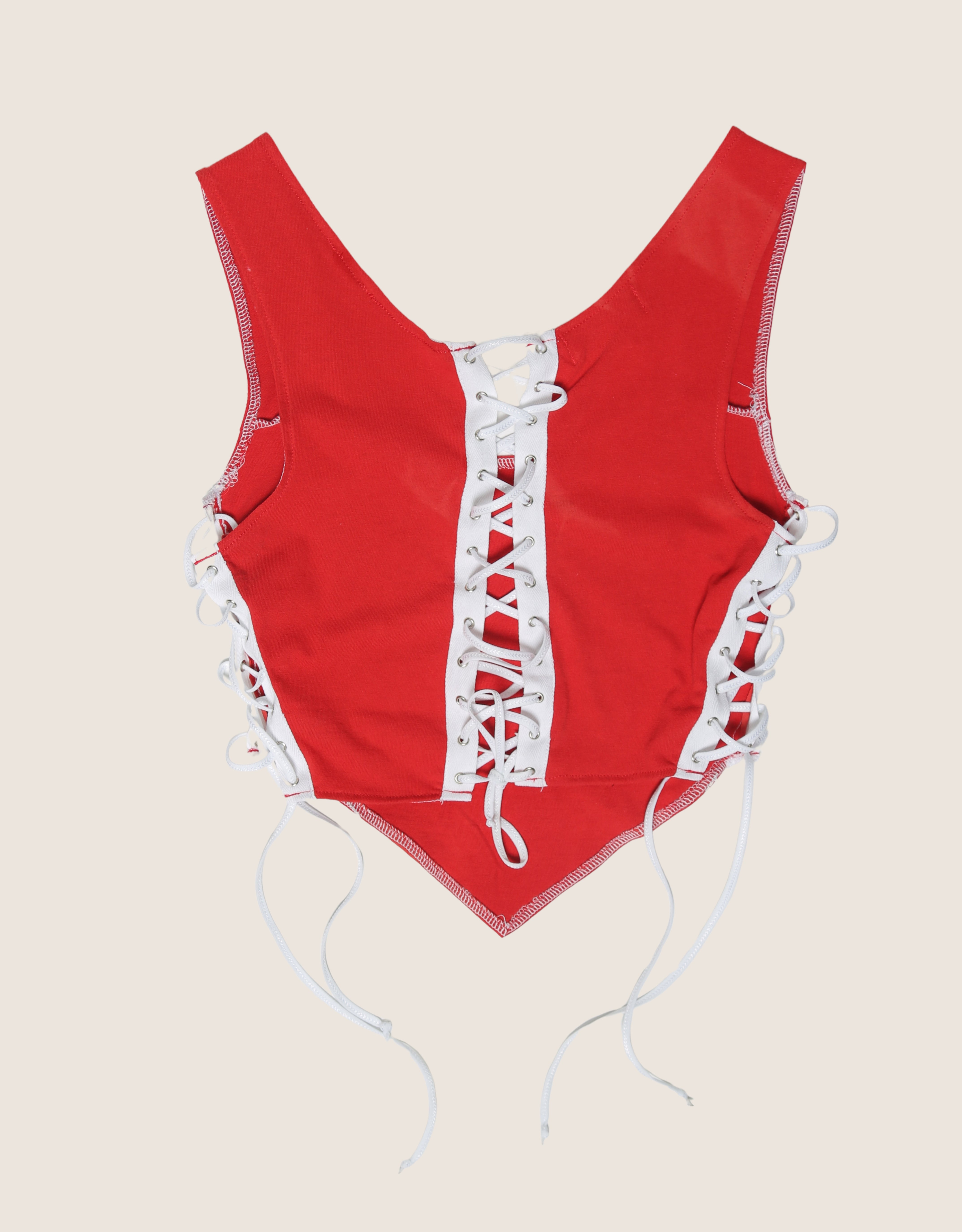 wisconsin badgers reworked side lace tank top