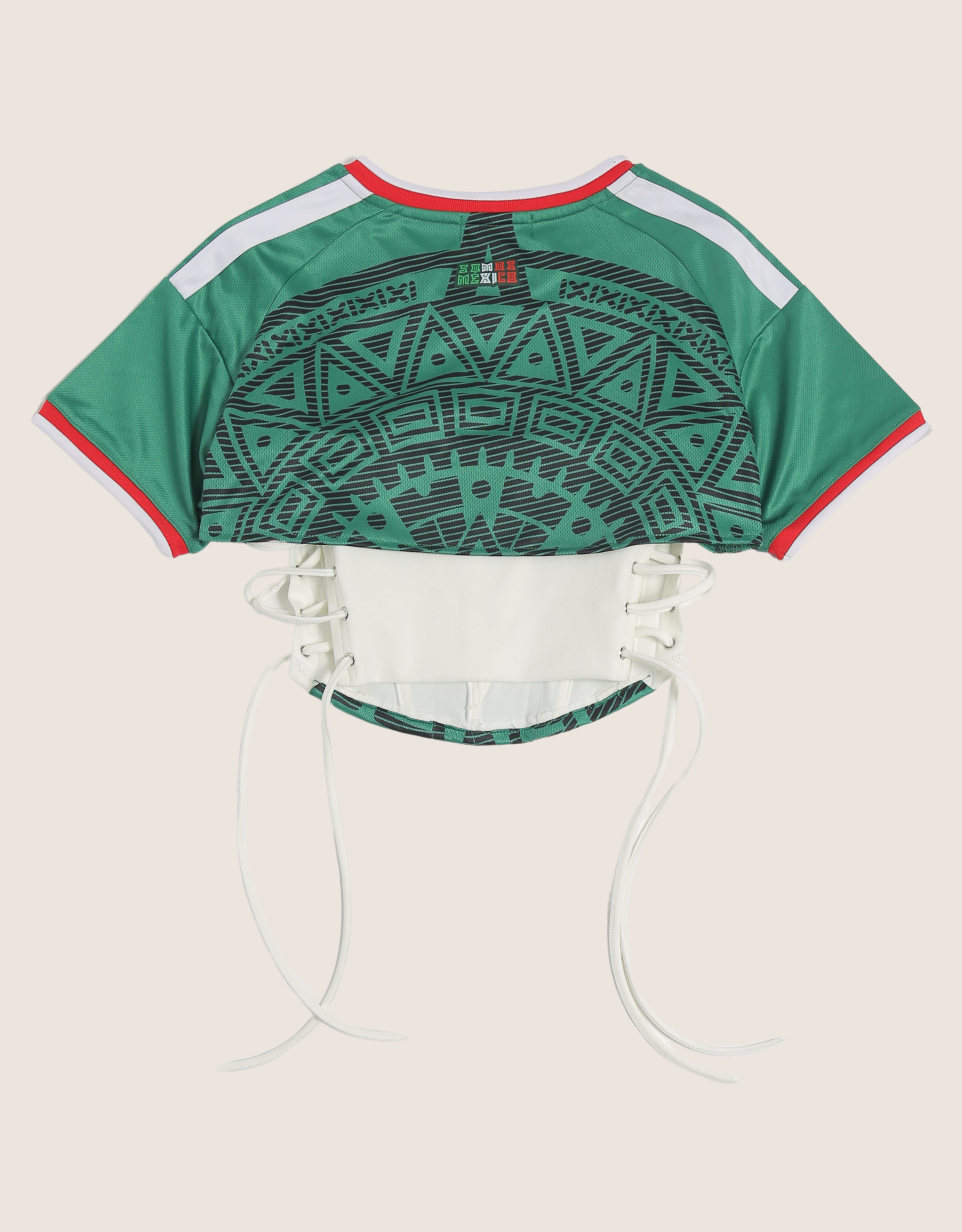 Mexico reworked cropped corset with matching shrug