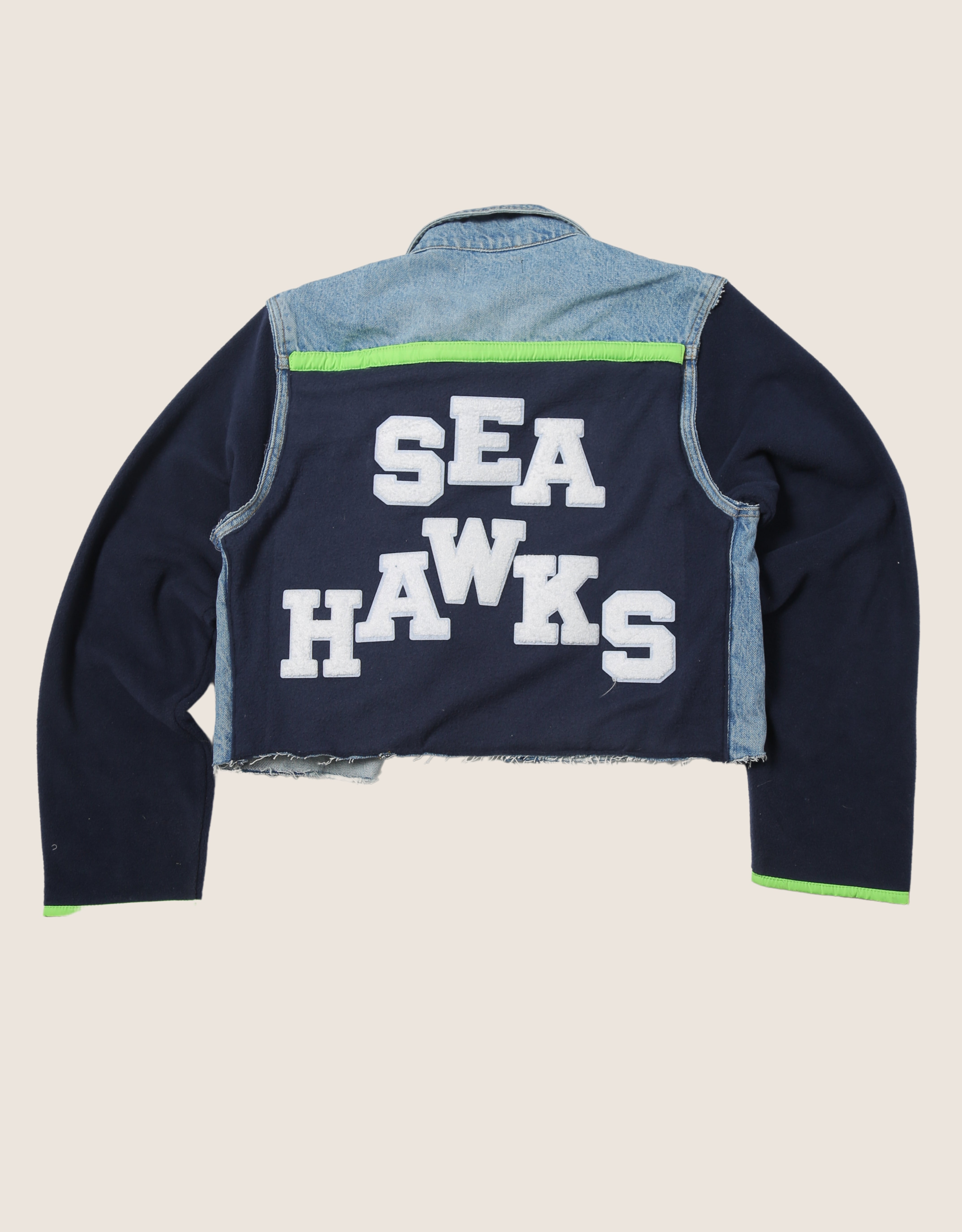 seahawks reworked denim jacket