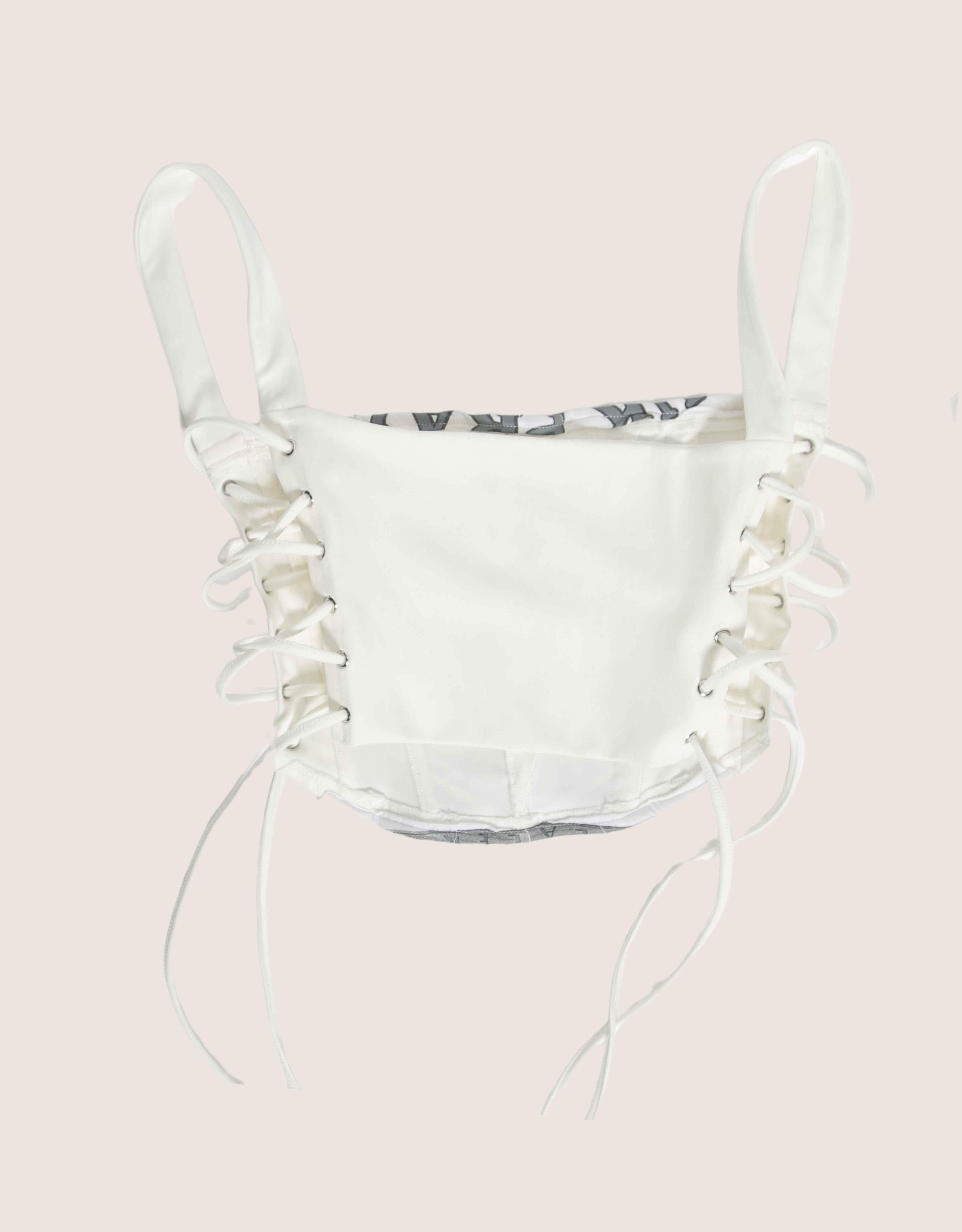white harley side lace cropped corset (M)