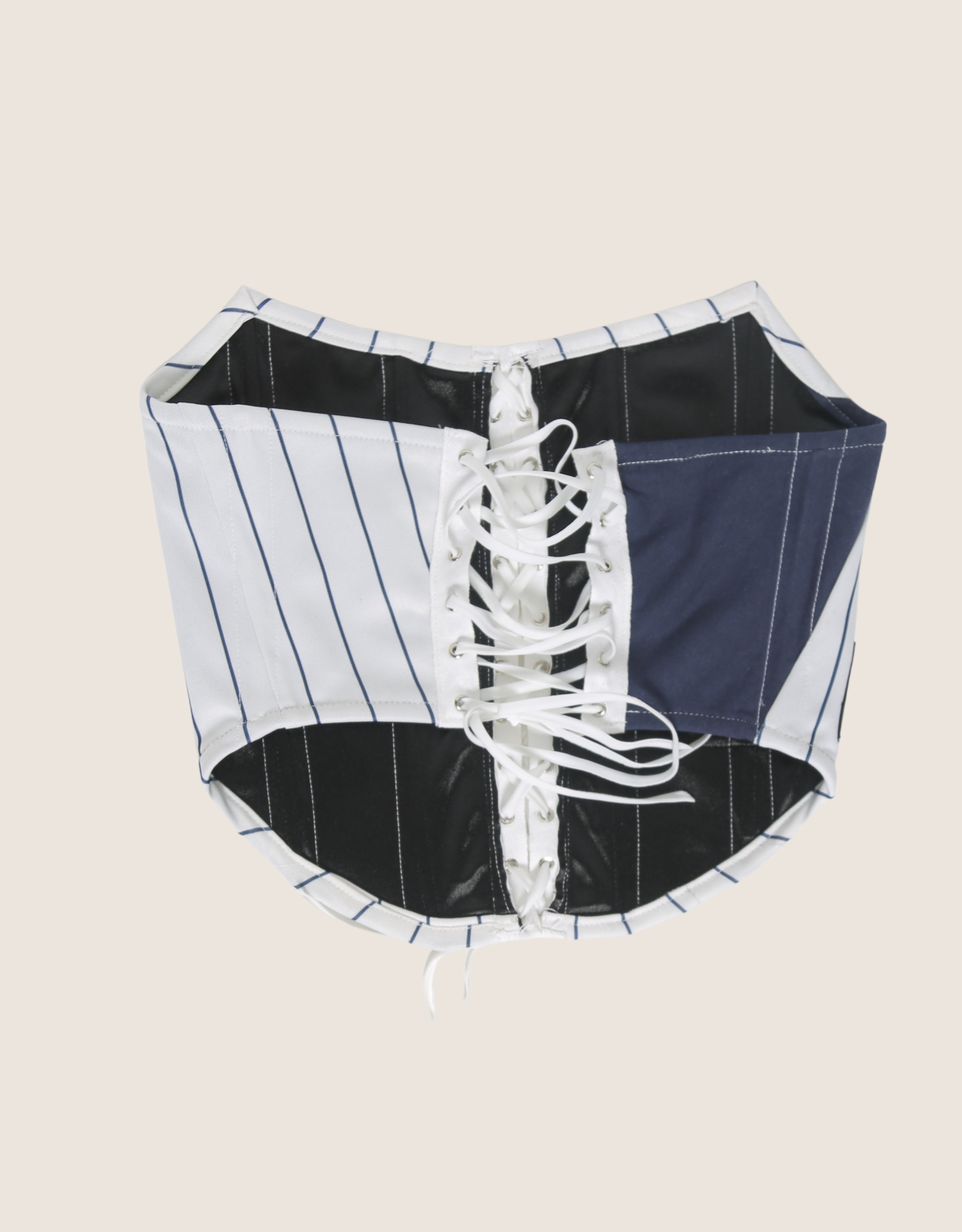 yankees baseball lace front strapless corset (m/l)