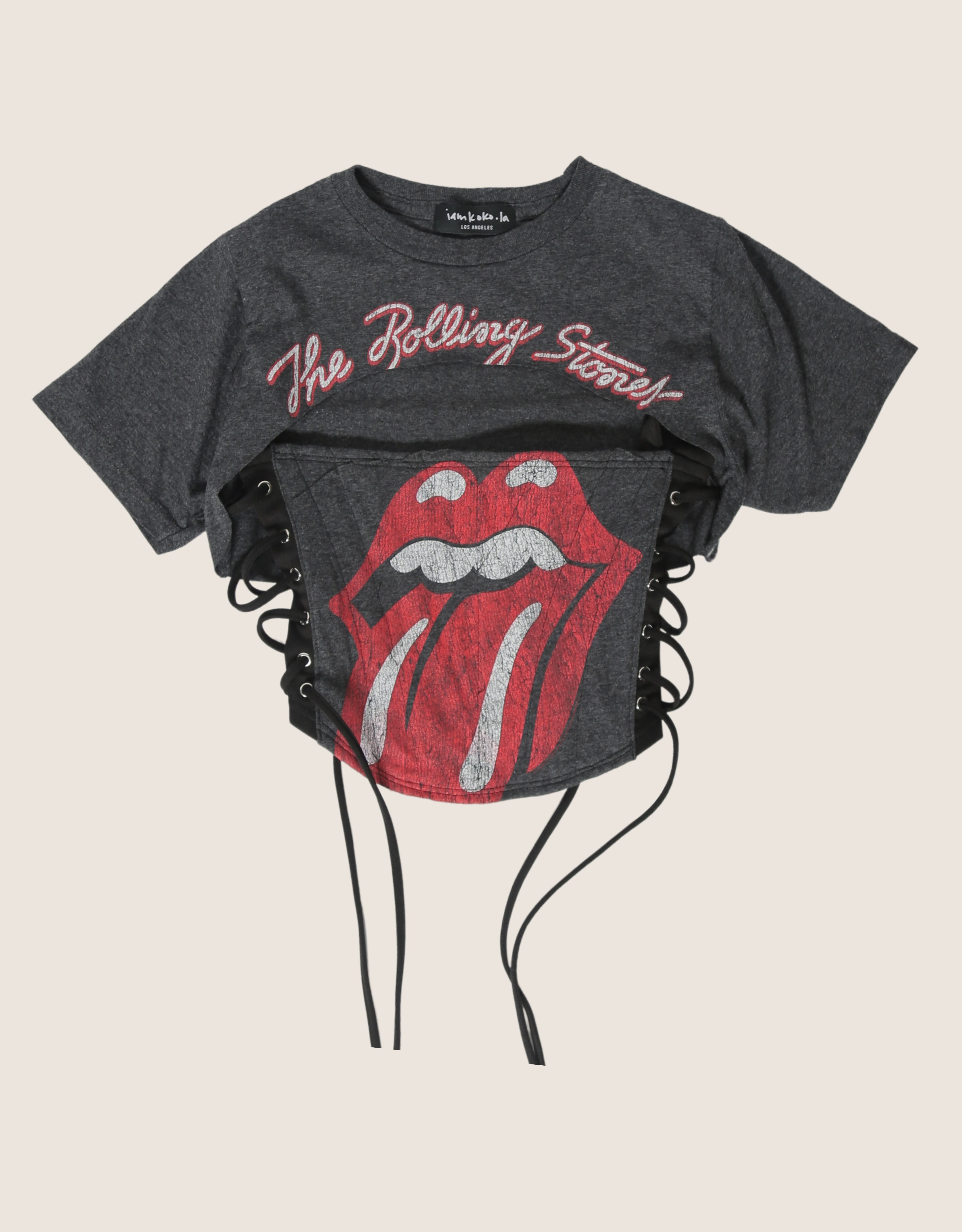 rolling stones reworked corset with matching shrug (S)