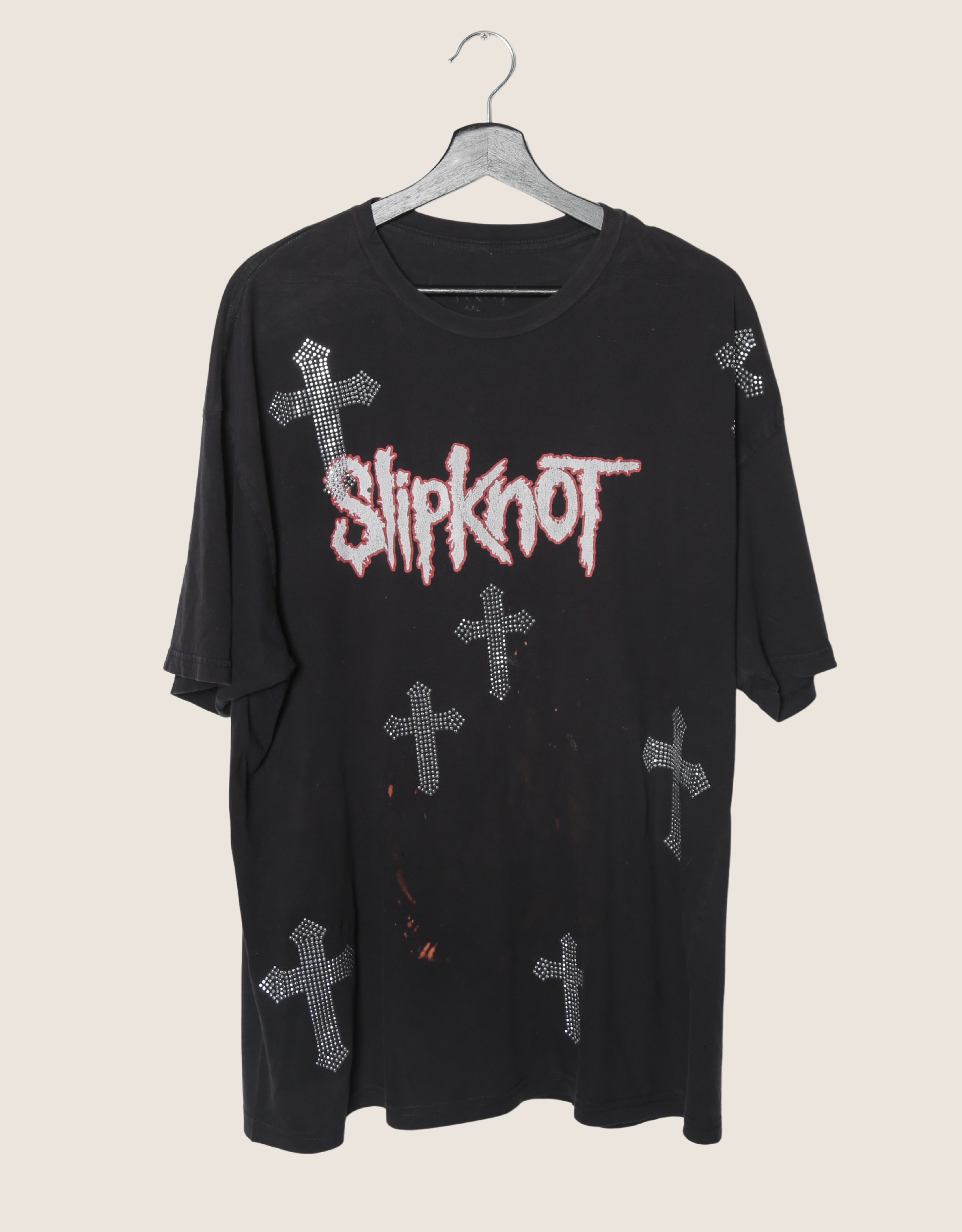 slipknot studded cross oversized tee