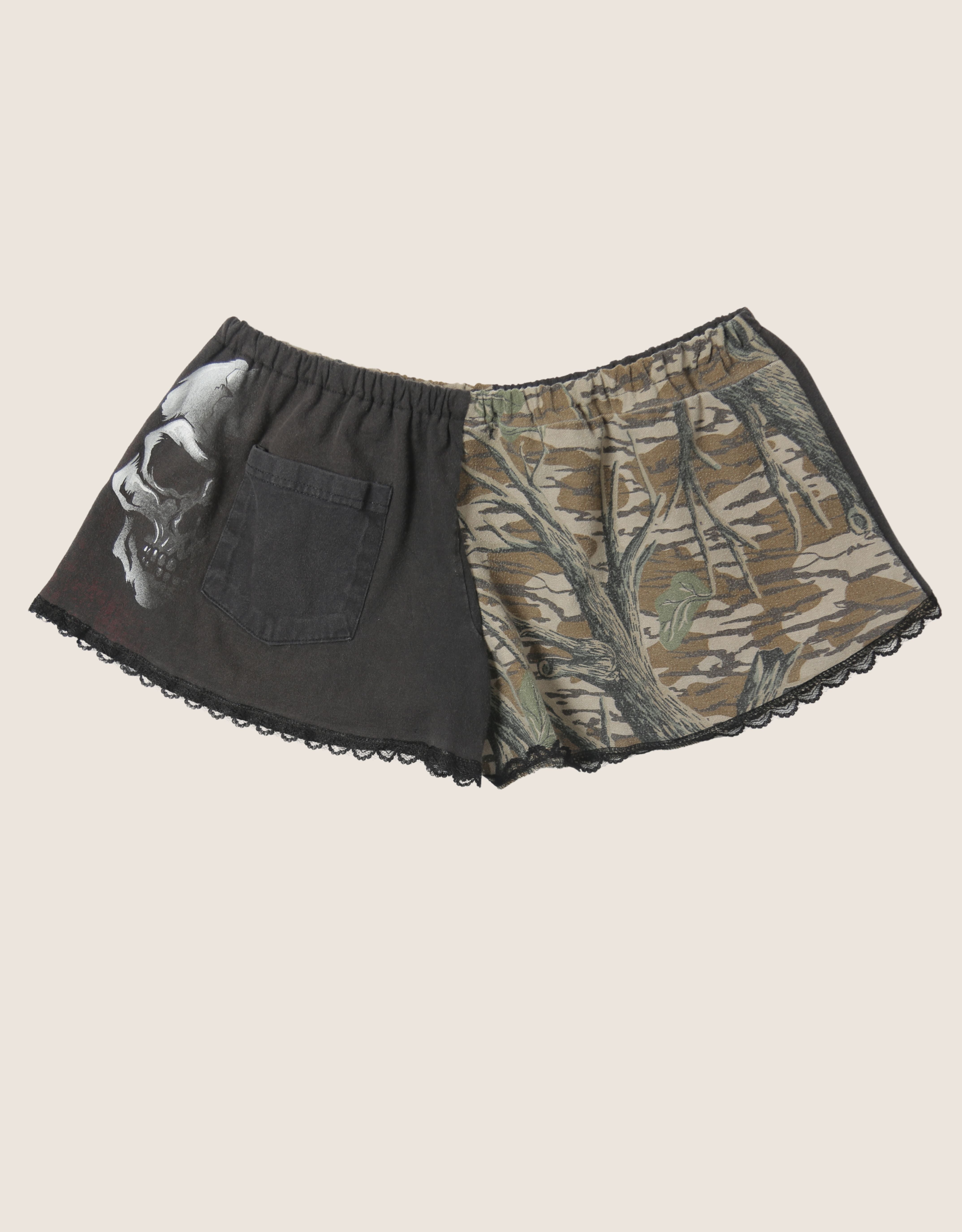 harley skull reworked mini shorts (s)