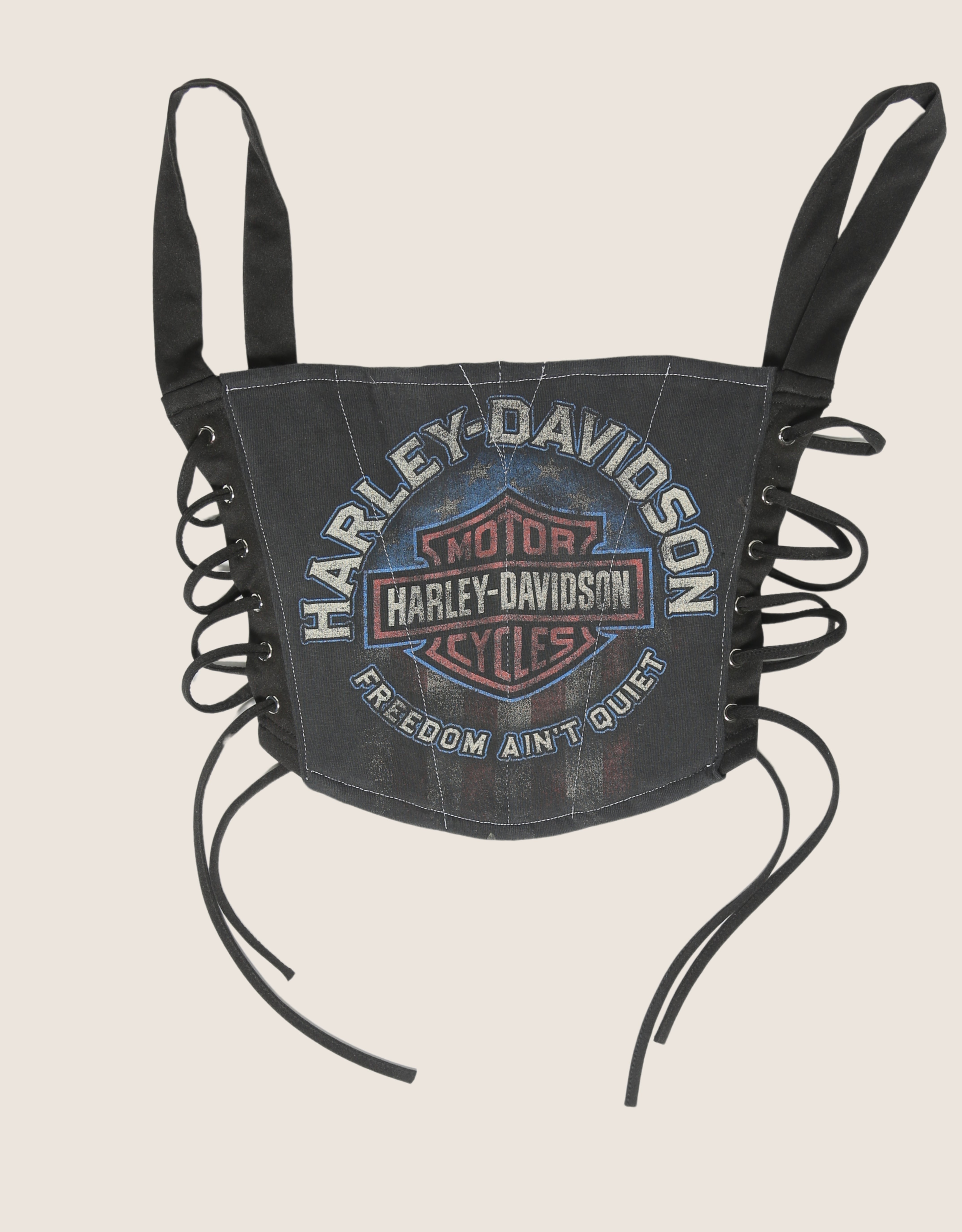 harley freedom side lace cropped corset (small)