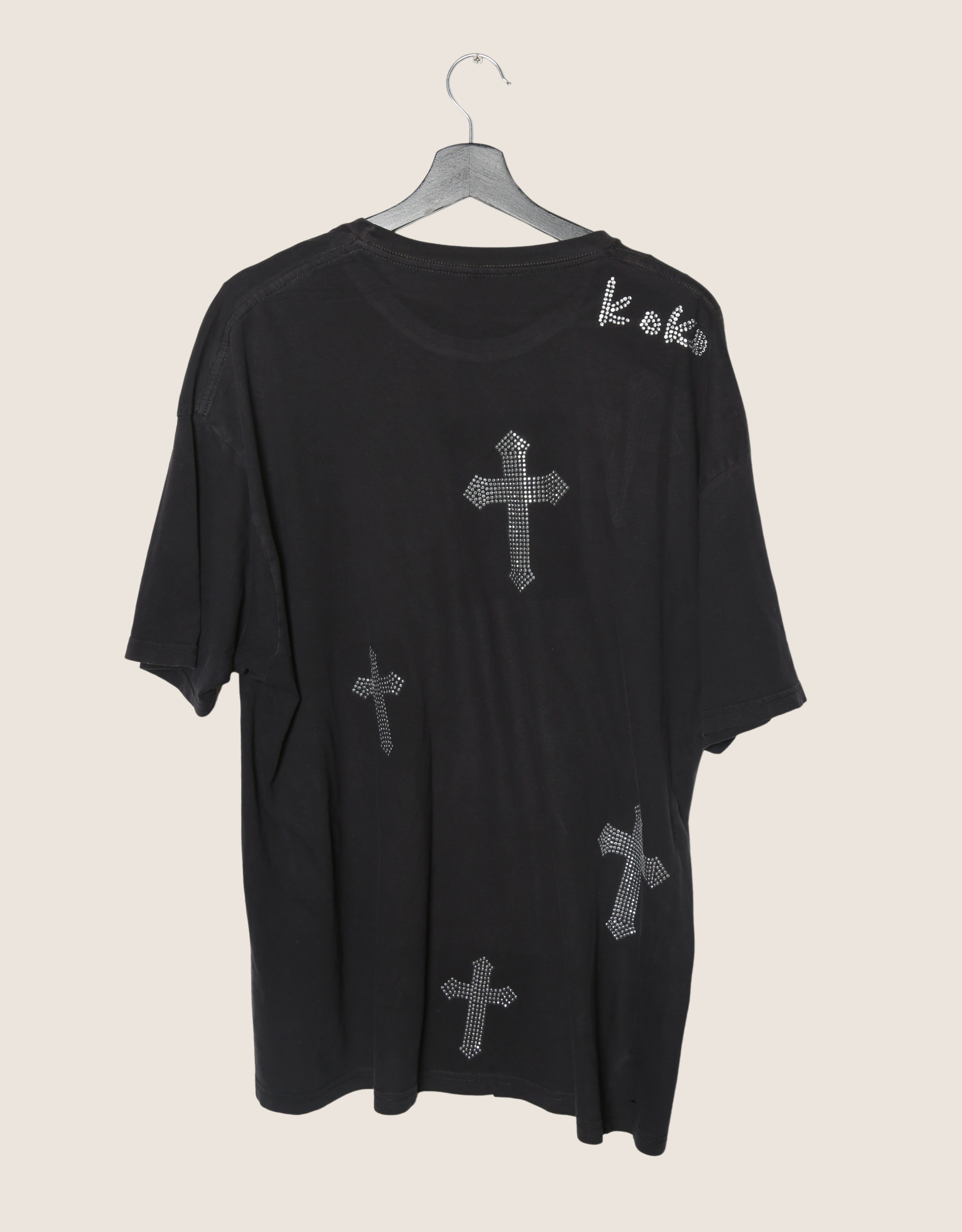 slipknot studded cross oversized tee
