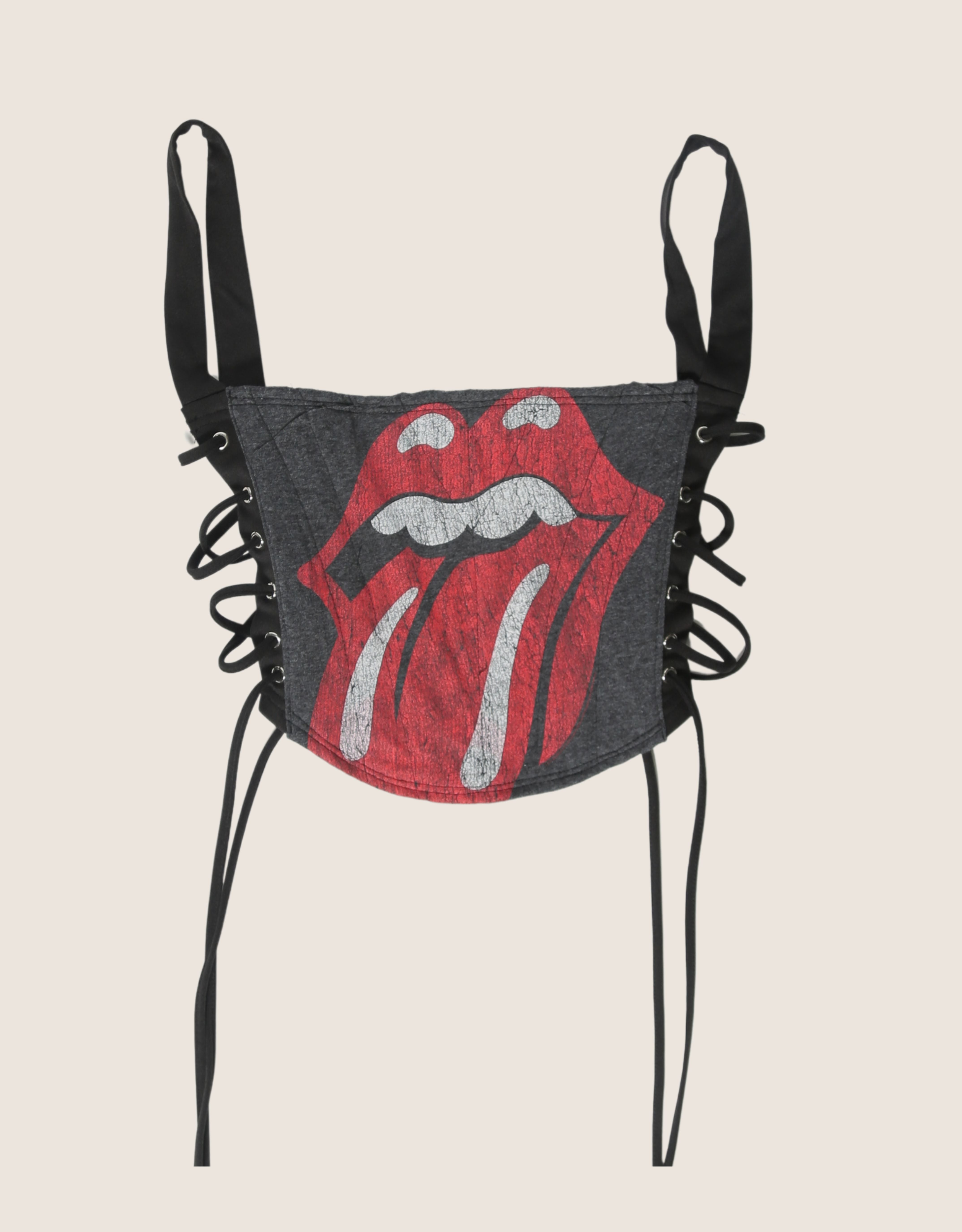 rolling stones reworked corset with matching shrug (S)