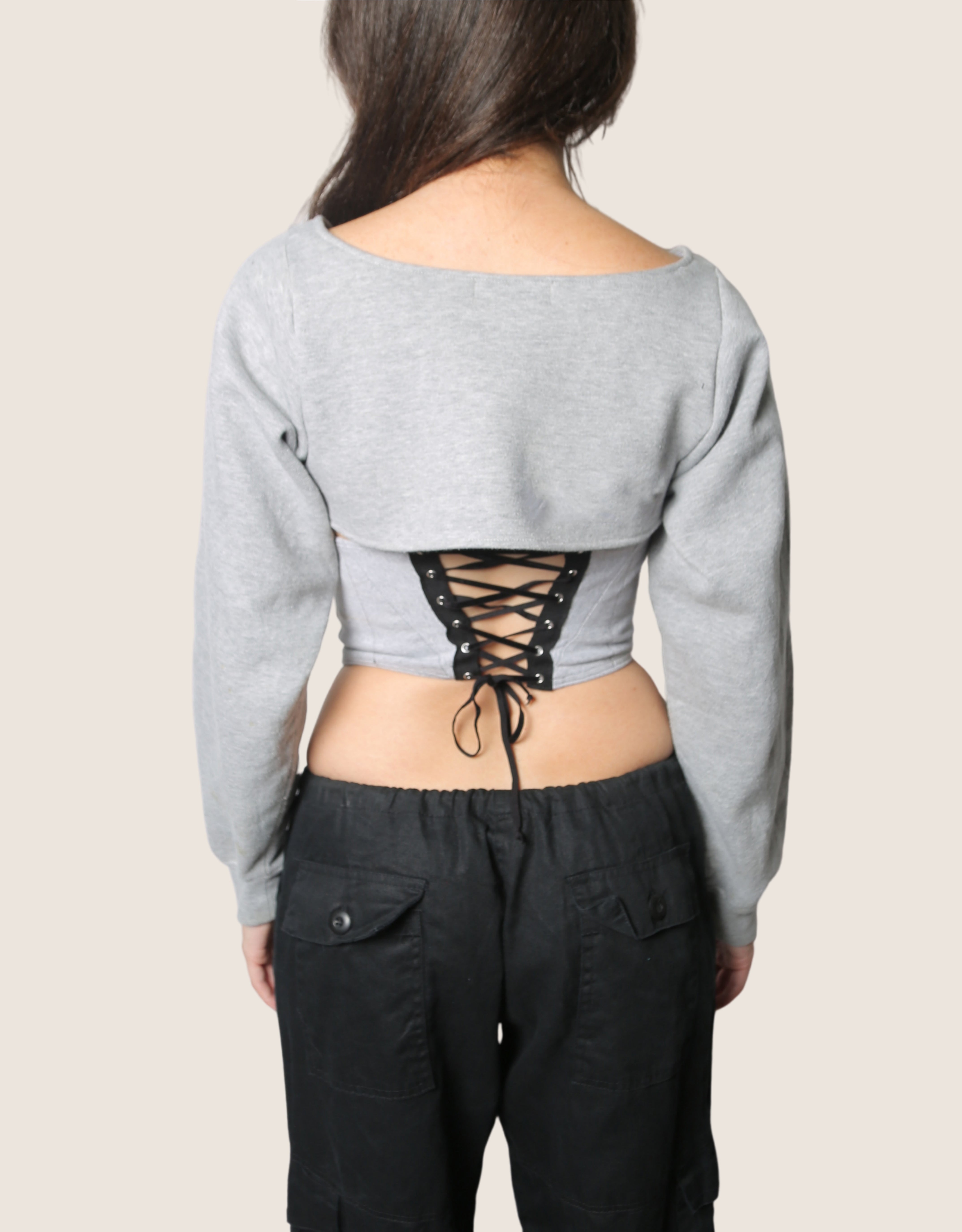 bengals reworked corset with sweatshirt shrug (small/medium)