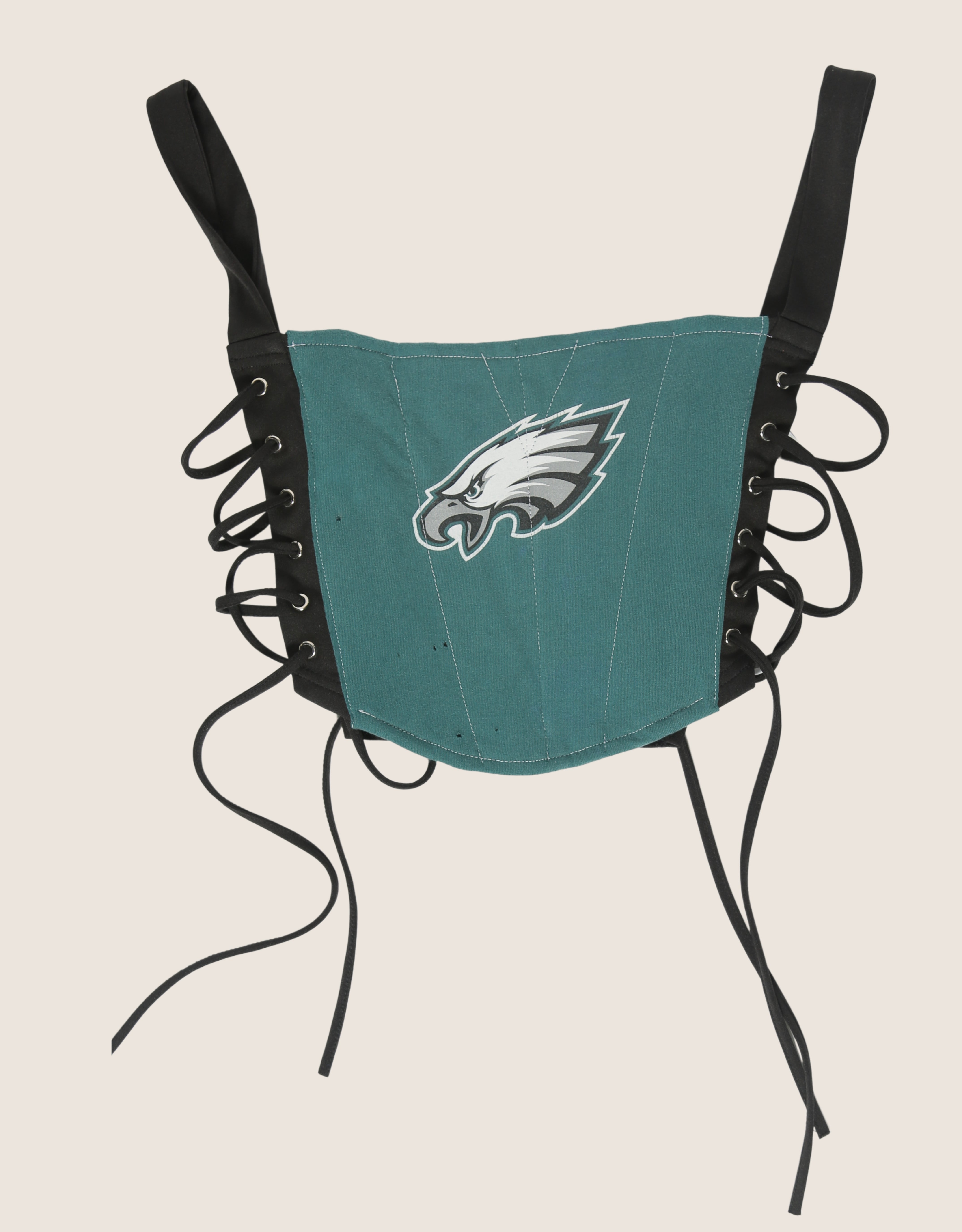 eagles side lace cropped corset (small)