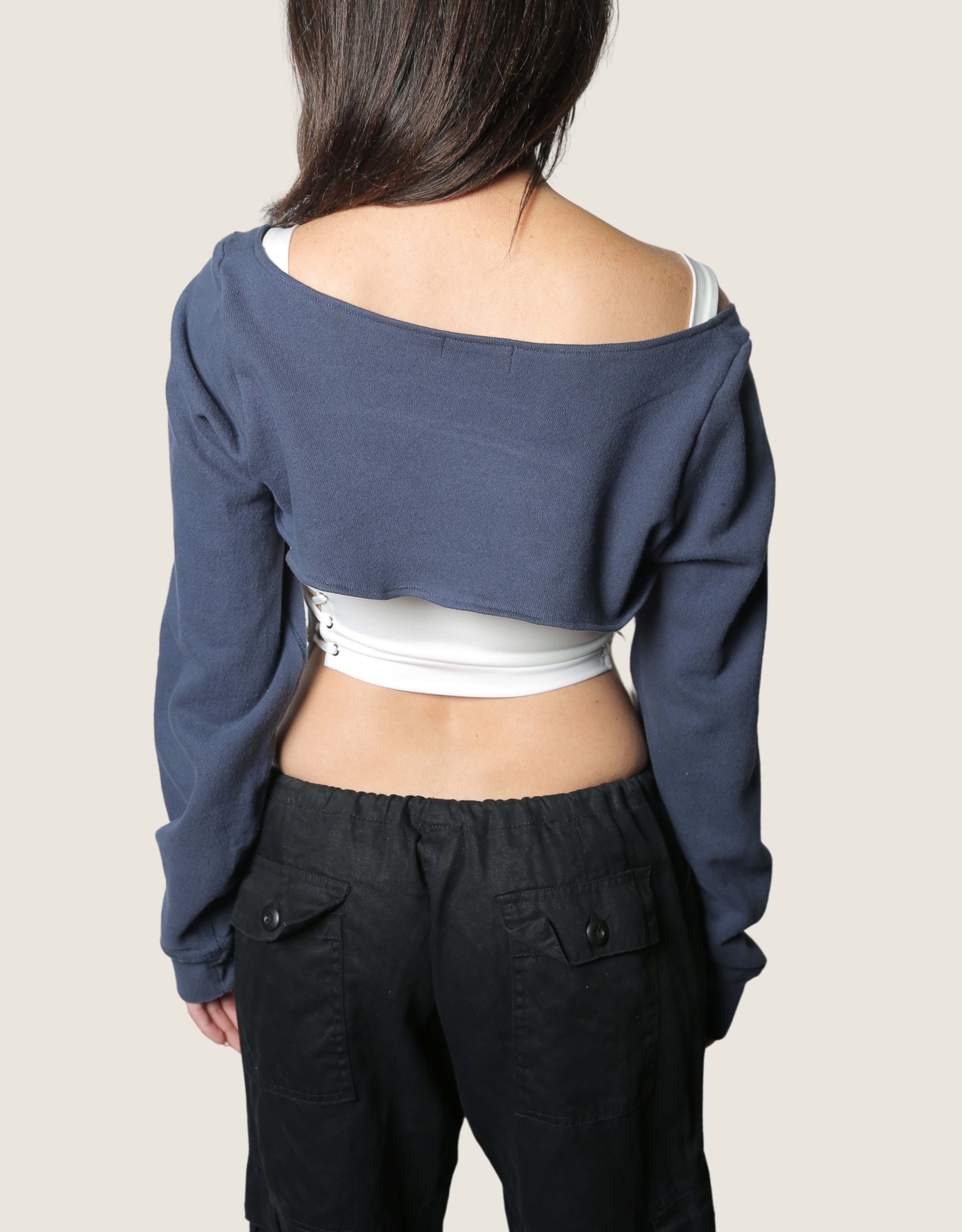 bears reworked side lace corset with sweatshirt shrug (small)