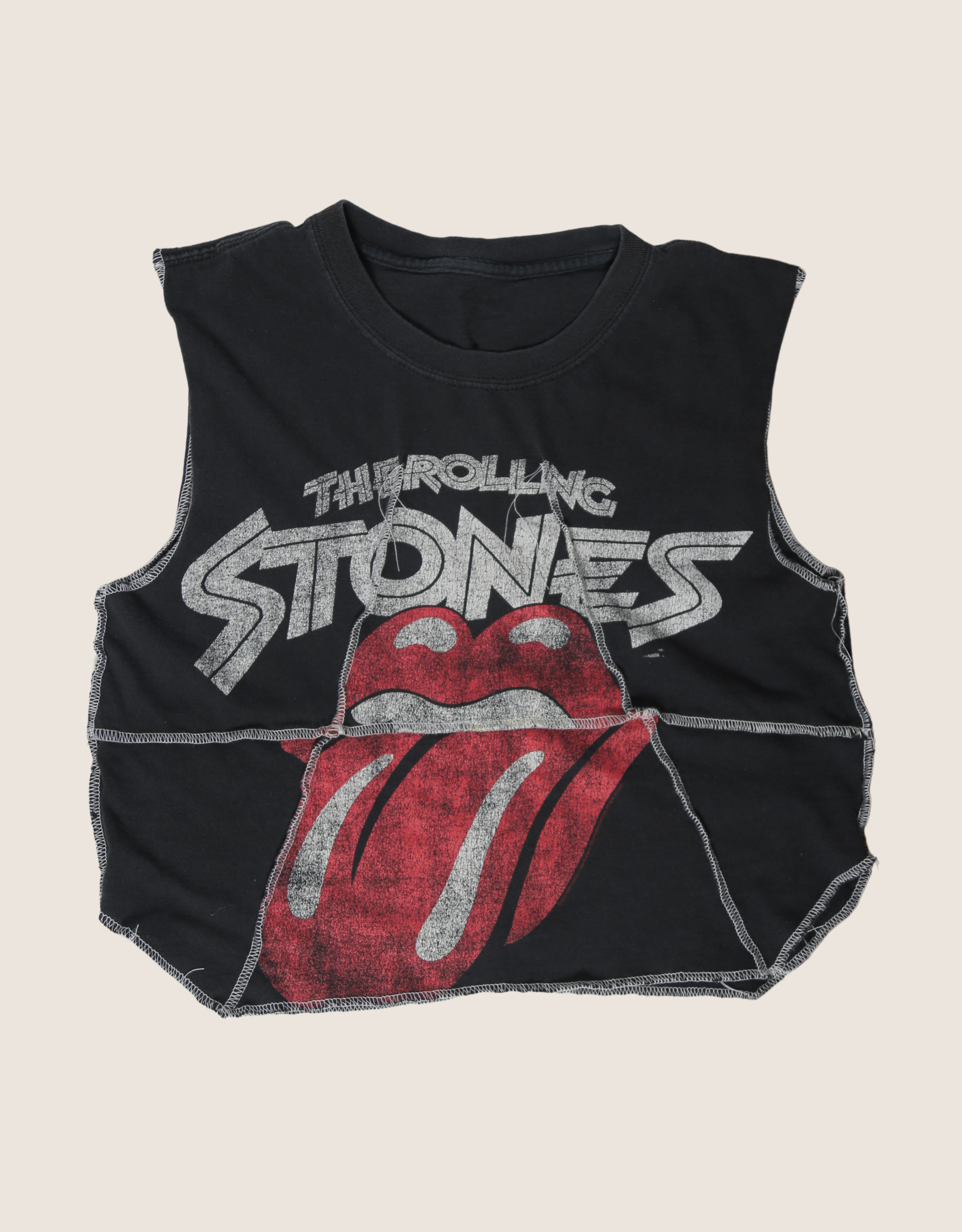 rolling stones red overlocked muscle tank