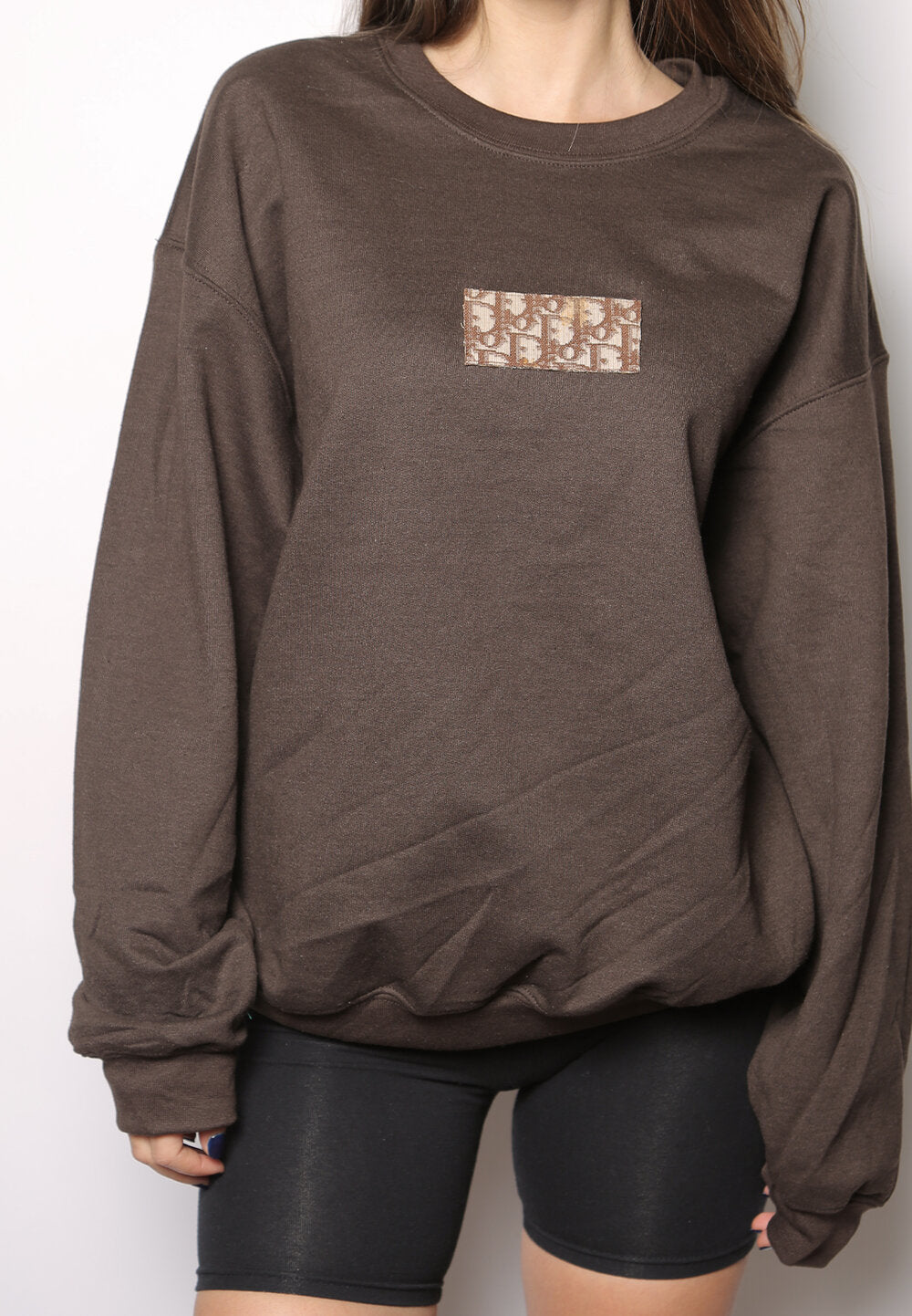 dior patch oversized crewneck sweatshirt