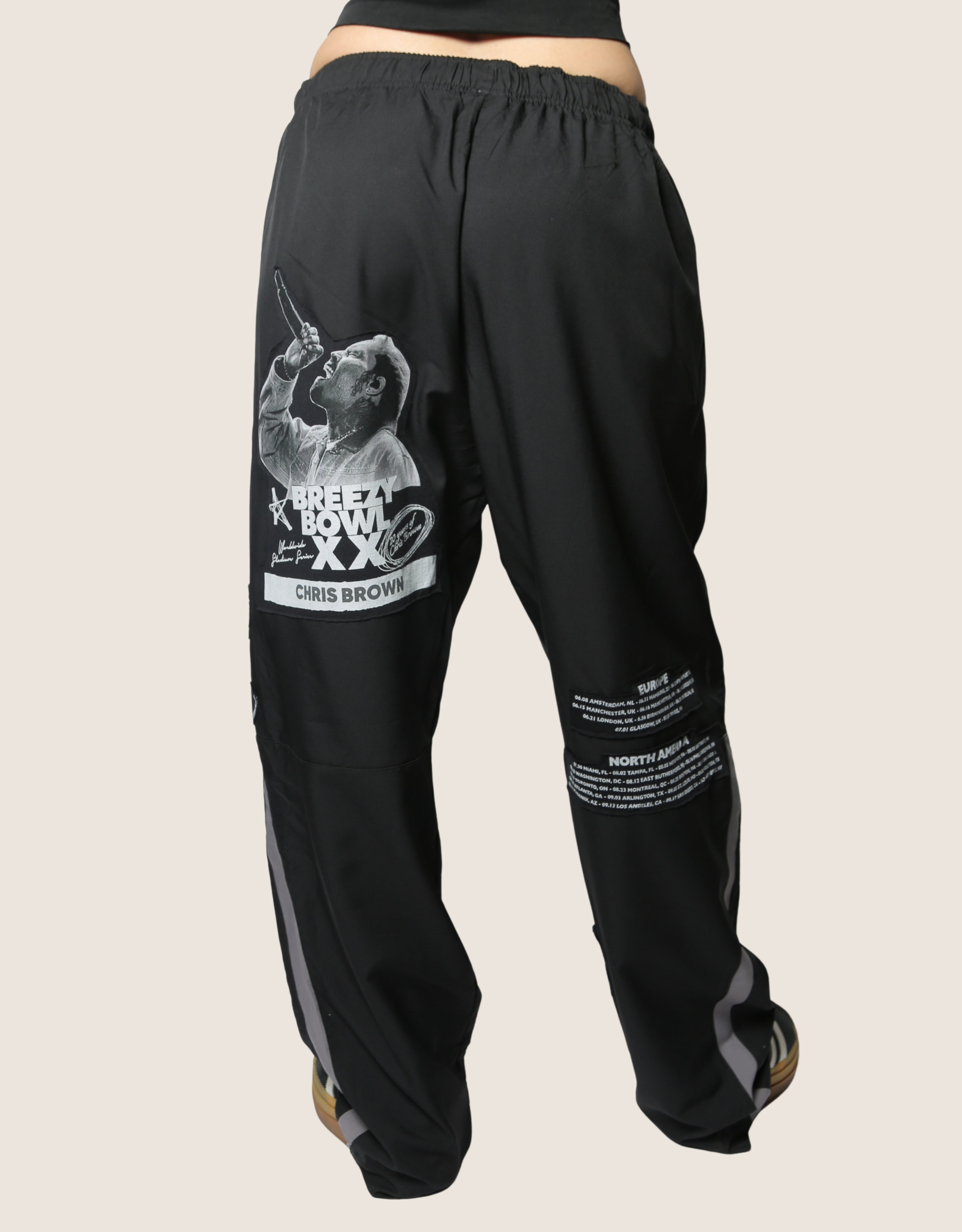 breezy bowl patched track pants