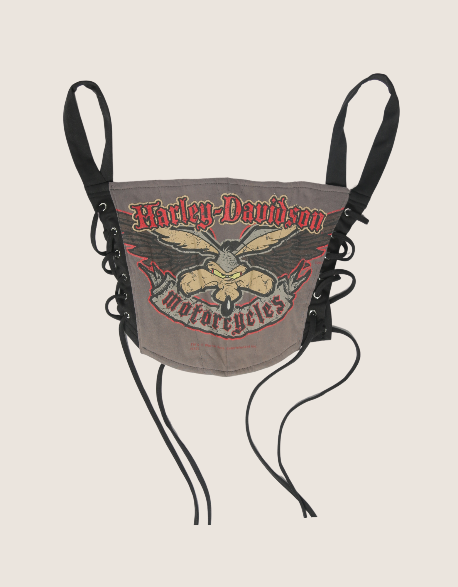 harley wile e. coyote side lace cropped corset (M)